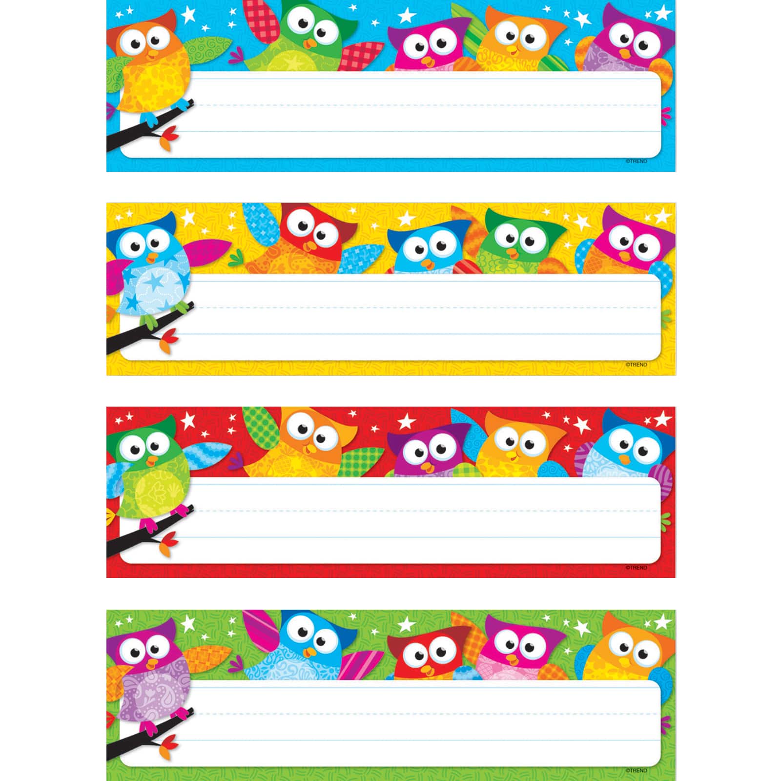 Trend Enterprises® Desk Toppers® 2.88" x 9.5" Owl-Stars!® Name Plates, 6 Pack Bundle