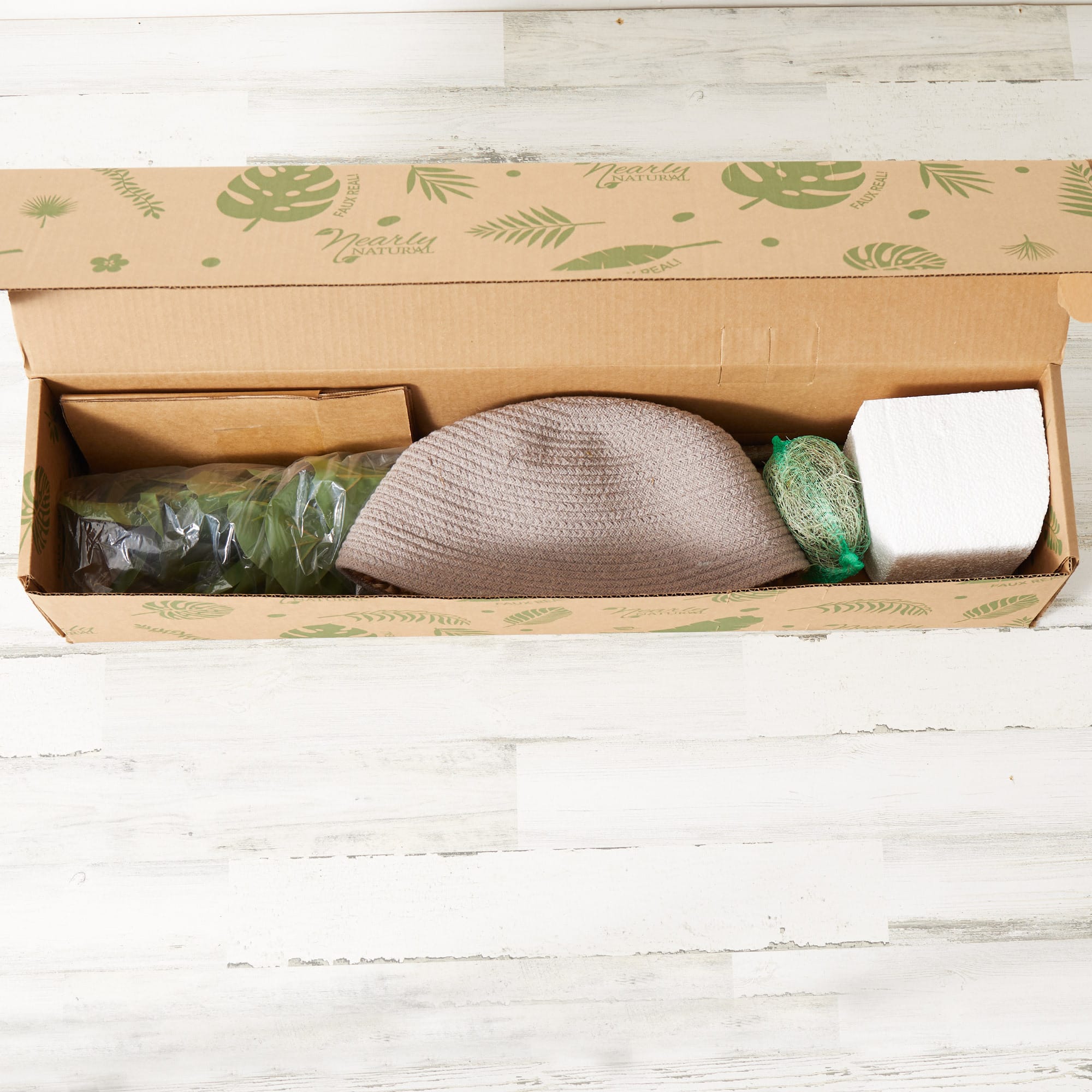 3ft. Artificial Fiddle Leaf Fig Tree With Handmade Cotton & Jute Woven Basket DIY Kit