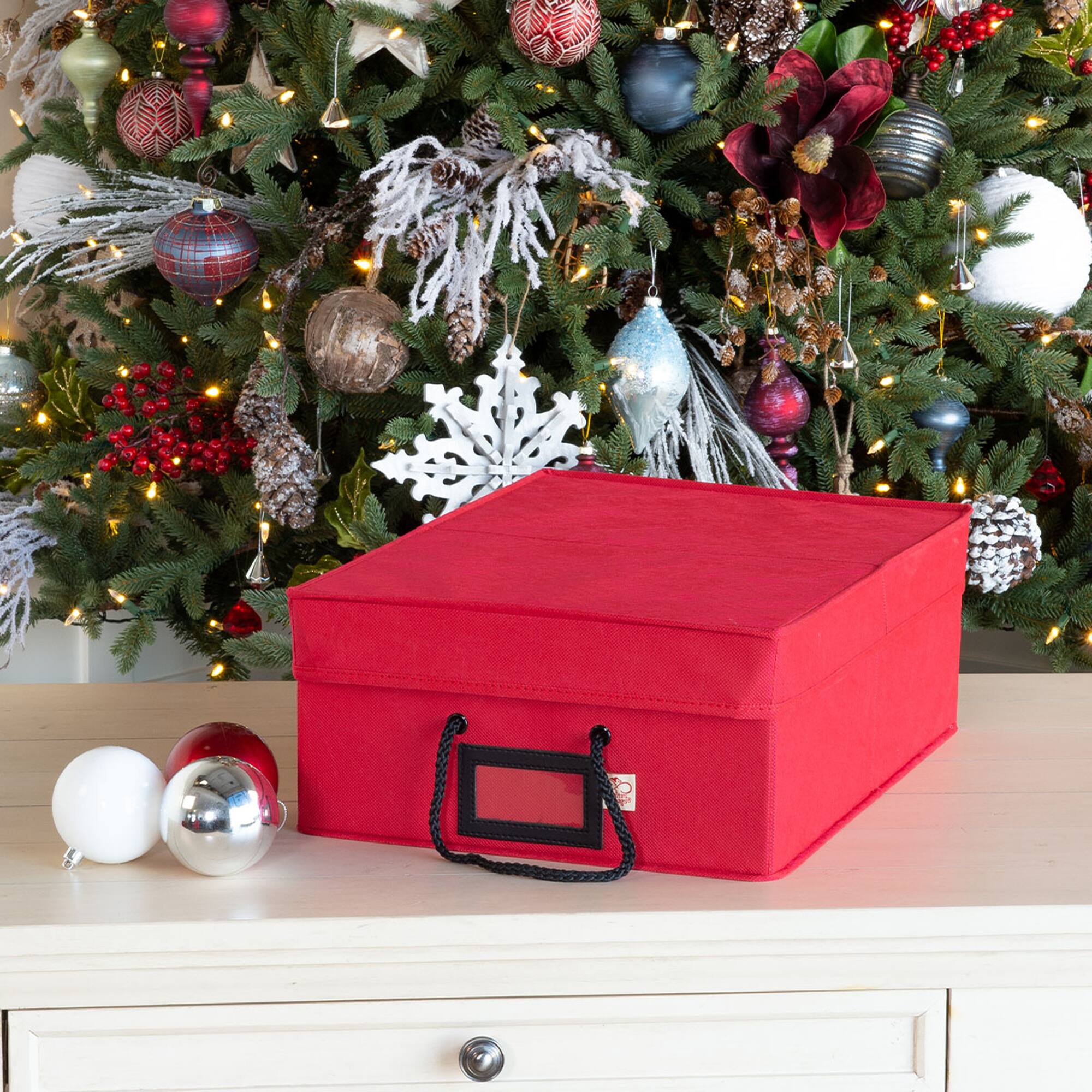Santa's Bag 48ct. 3" Christmas Ornament Storage Box with Dividers