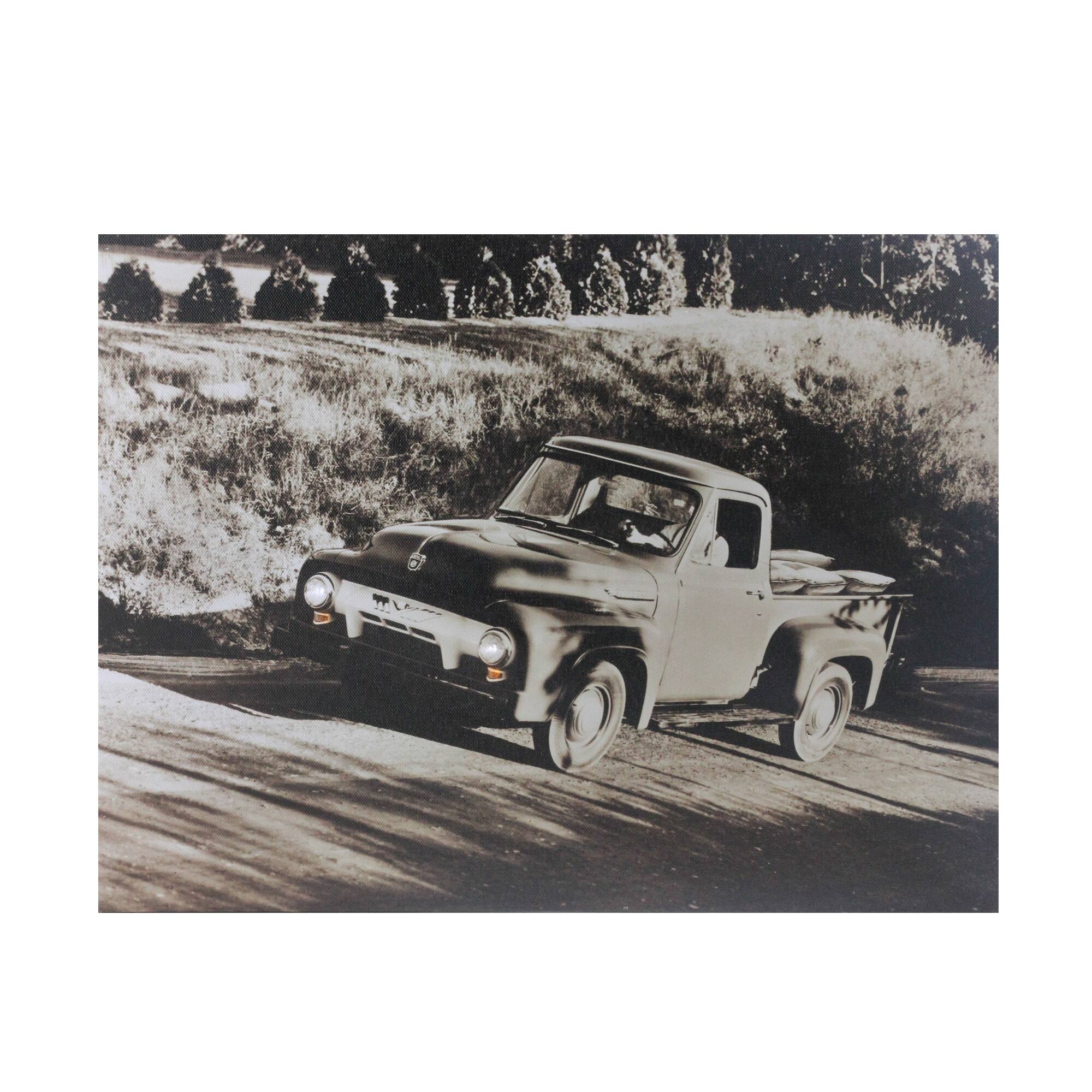 LED Older Model Ford Truck Canvas Wall Art
