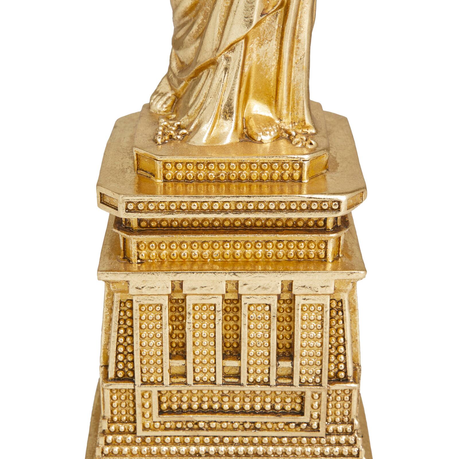 Gold Polystone Traditional Sculpture, 17" x 5" x 4"