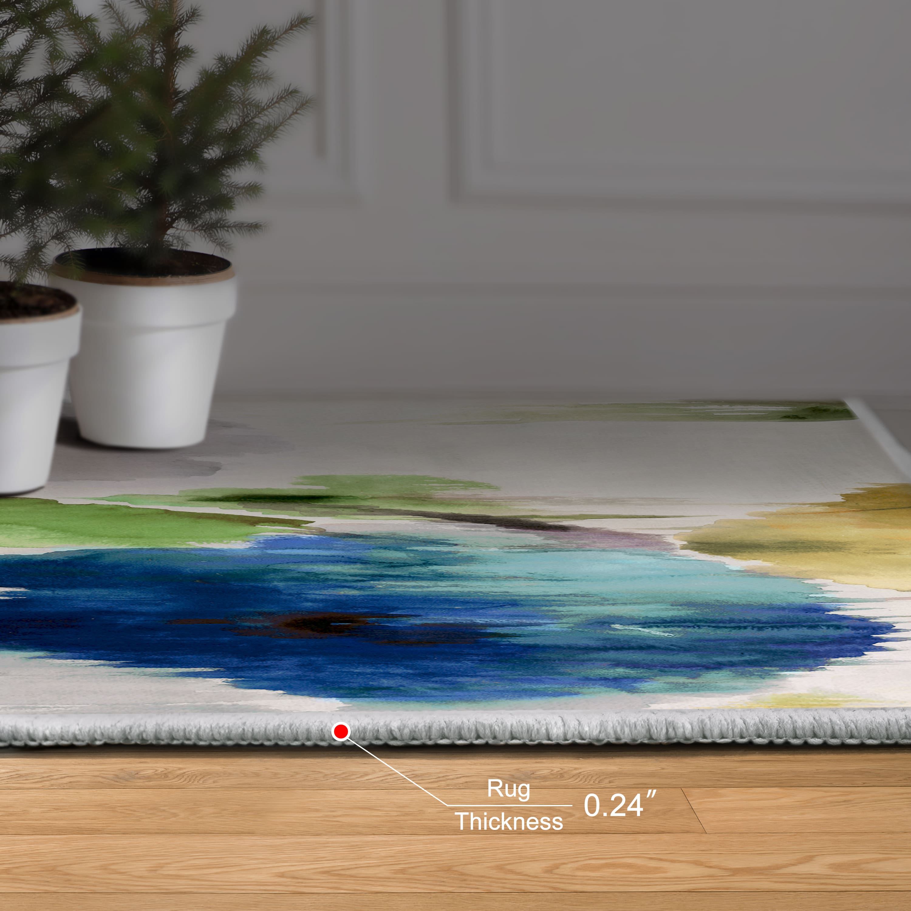 Empire Art Direct 5ft. x 7.5ft. Abstract Flower I Washable Area Rug