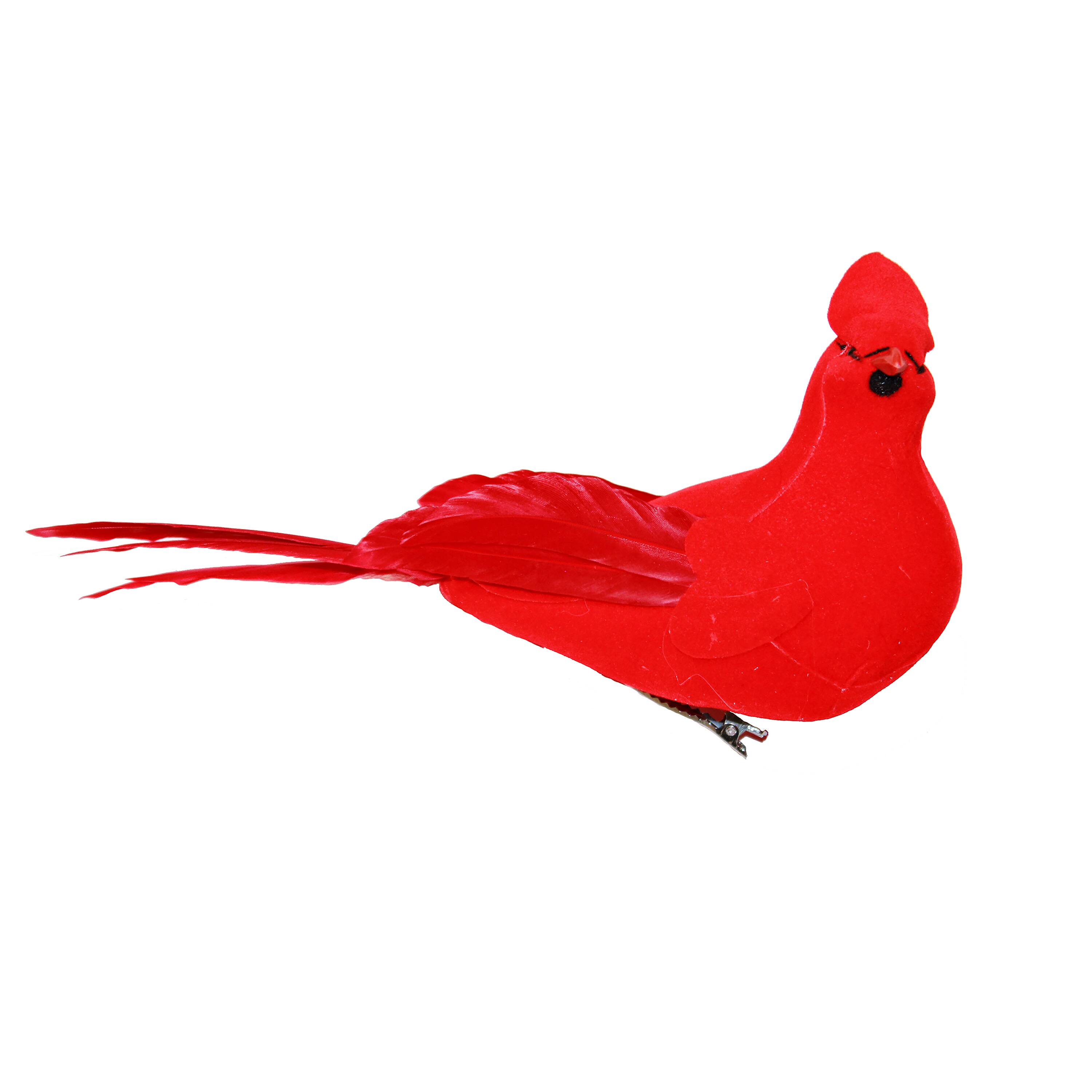5" Red Cardinals with Metal Clip, 6ct.