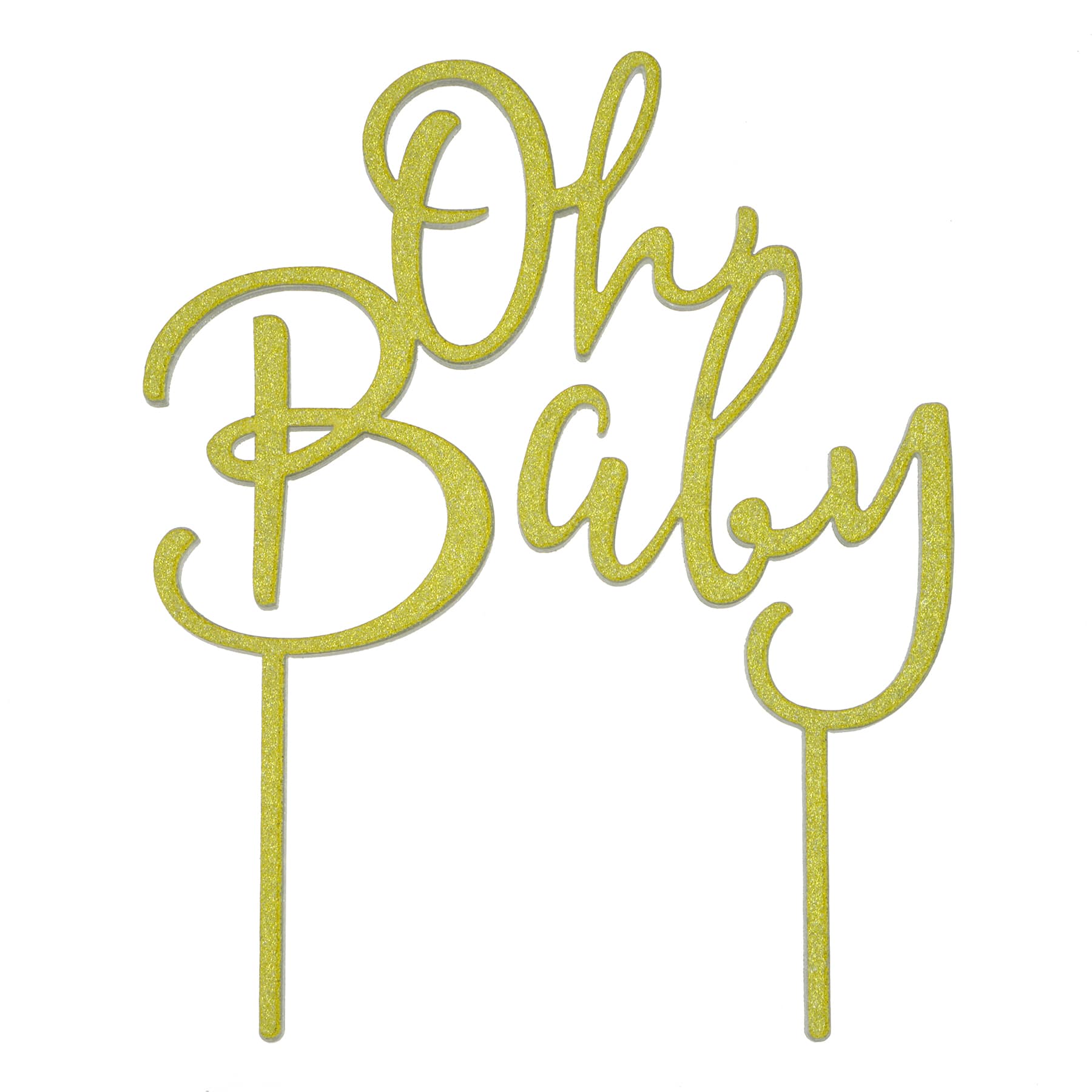 Gold Glitter Oh Baby Cake Topper by Makery®