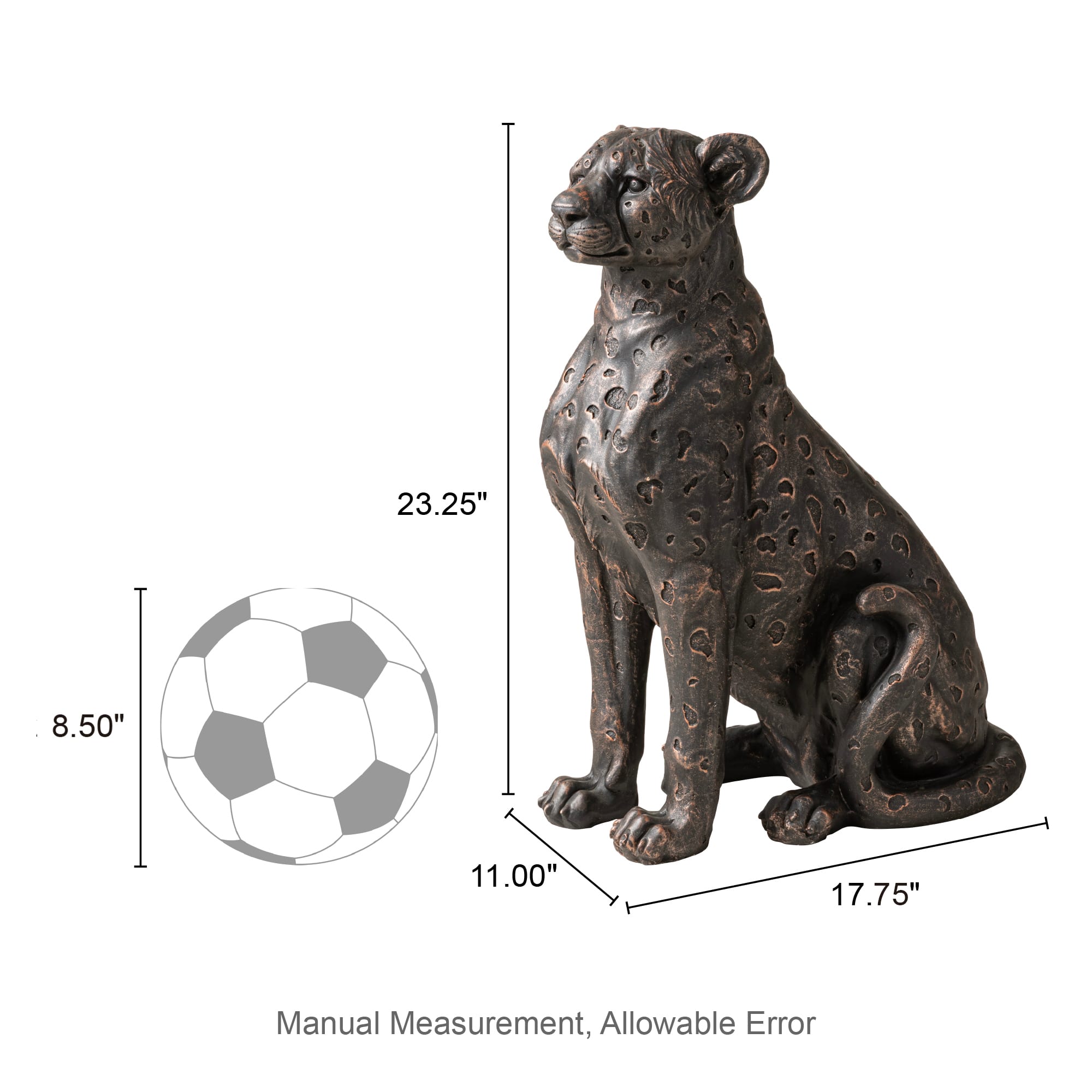 Glitzhome® 23.25" MGO Bronze Leopard Statue