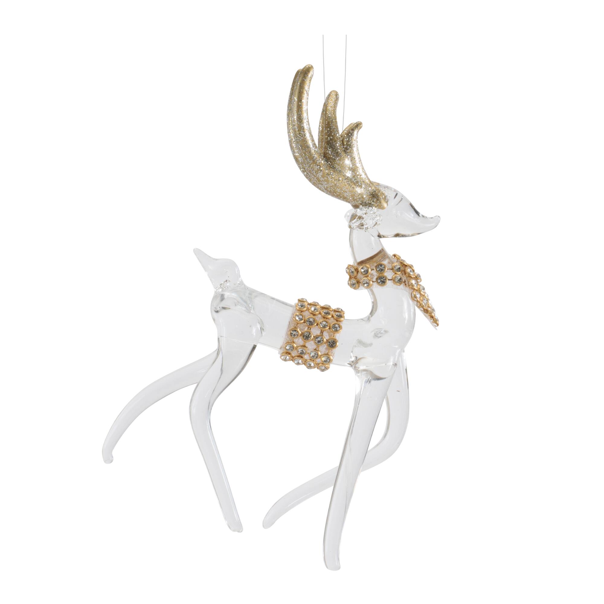 Melrose Gold Glass Deer Ornaments Set