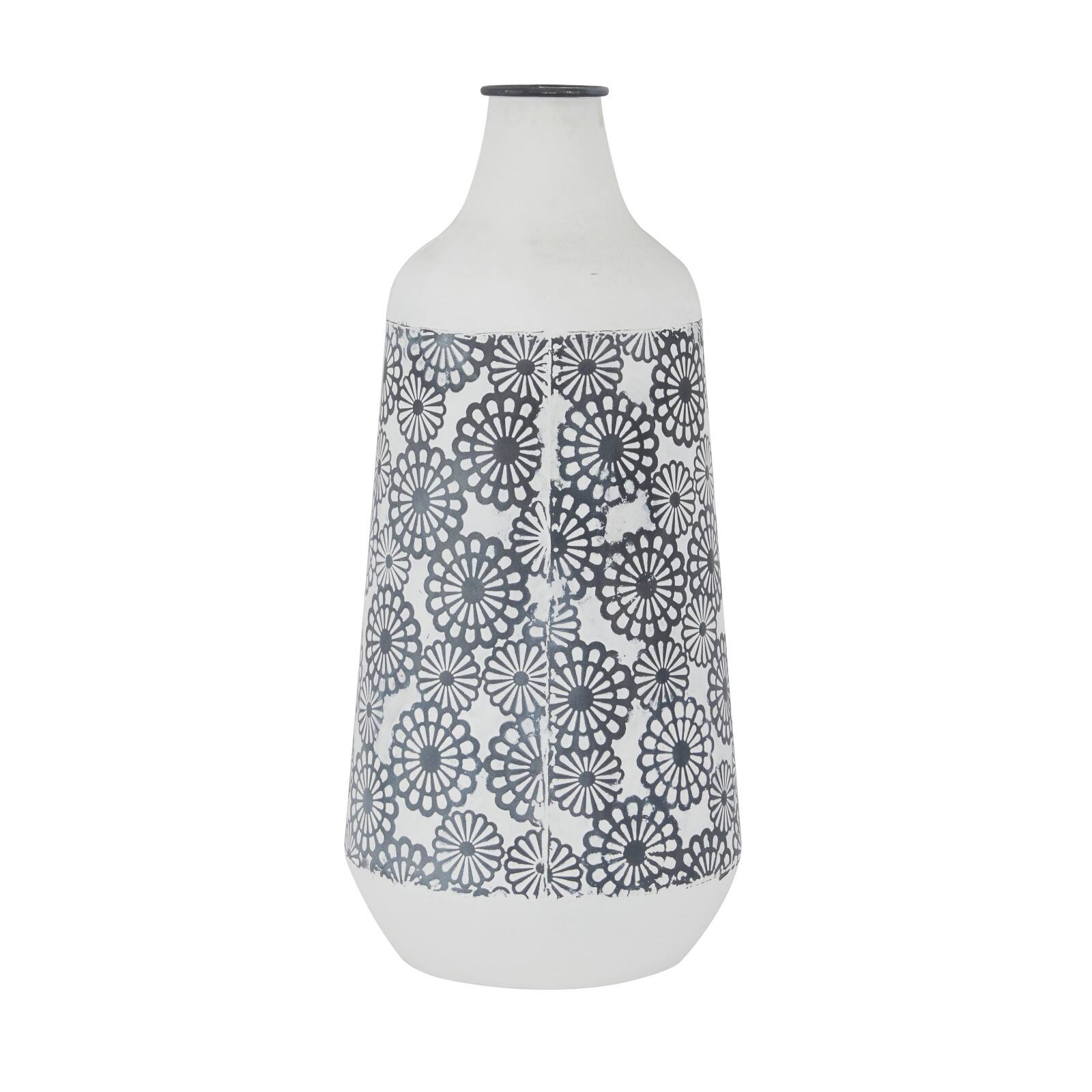 White Iron French Country Vase