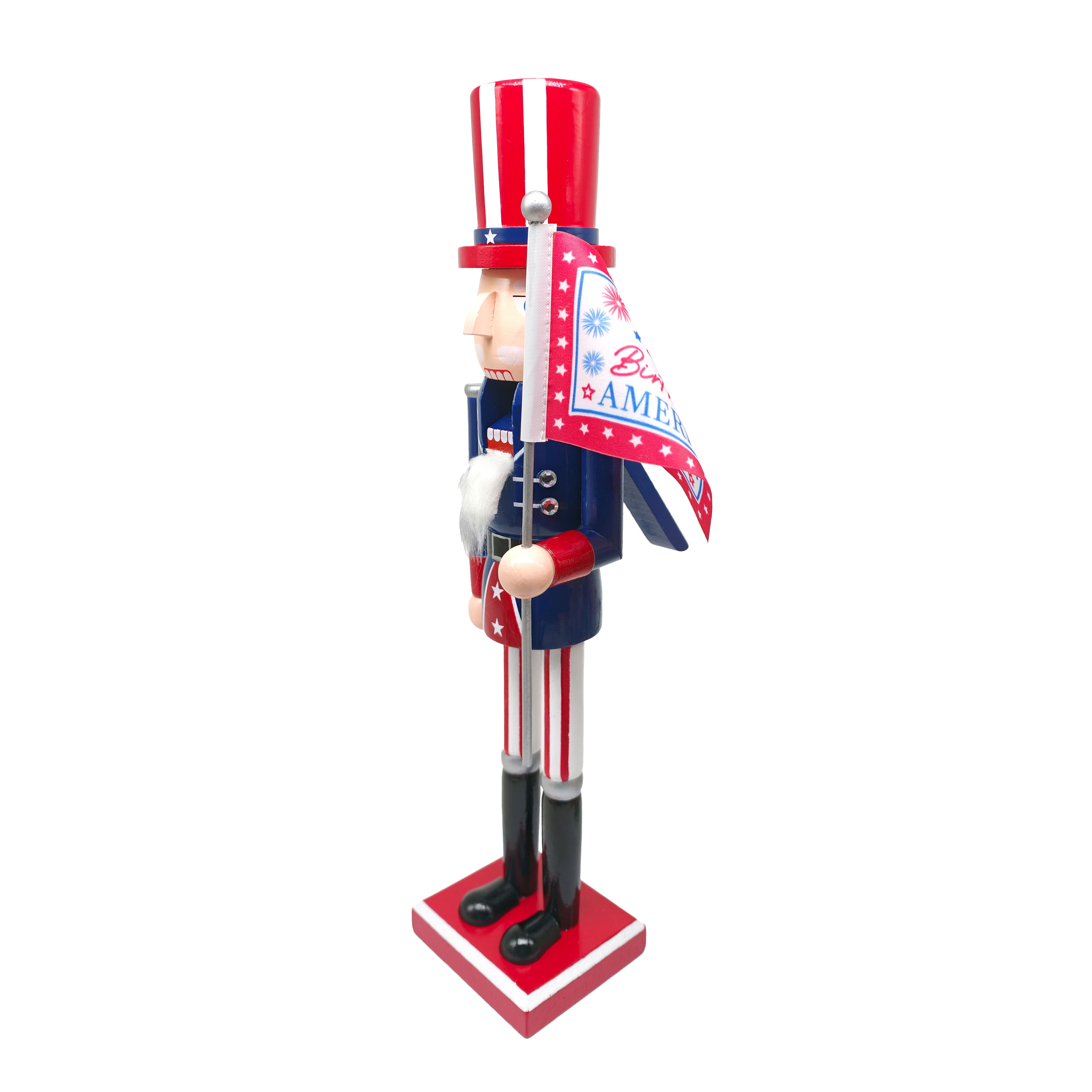 Red, White & Blue 16" 250th Anniversary Wood Nutcracker Décor by Celebrate It™
