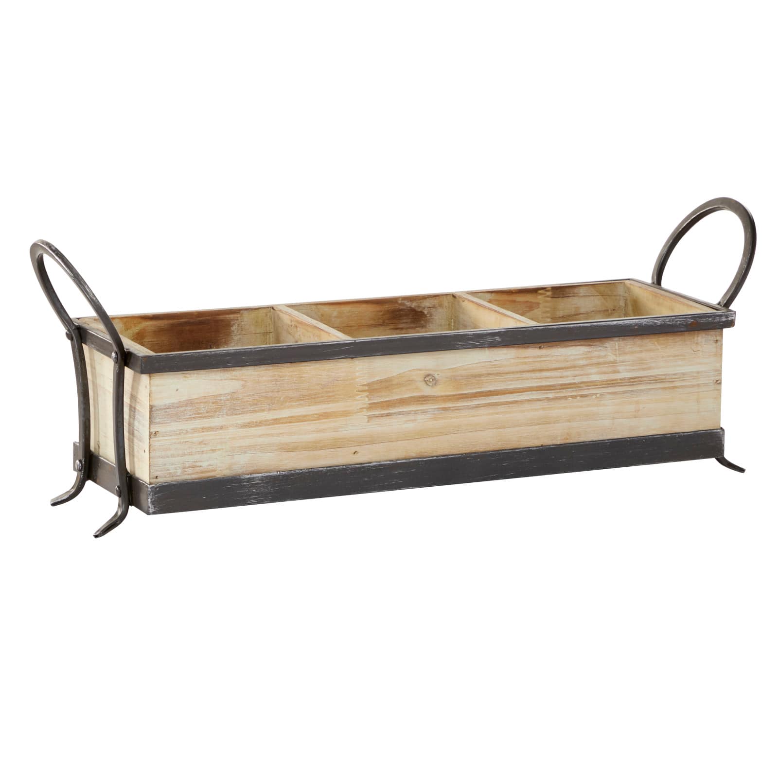 22" Brown Wood Farmhouse Tray