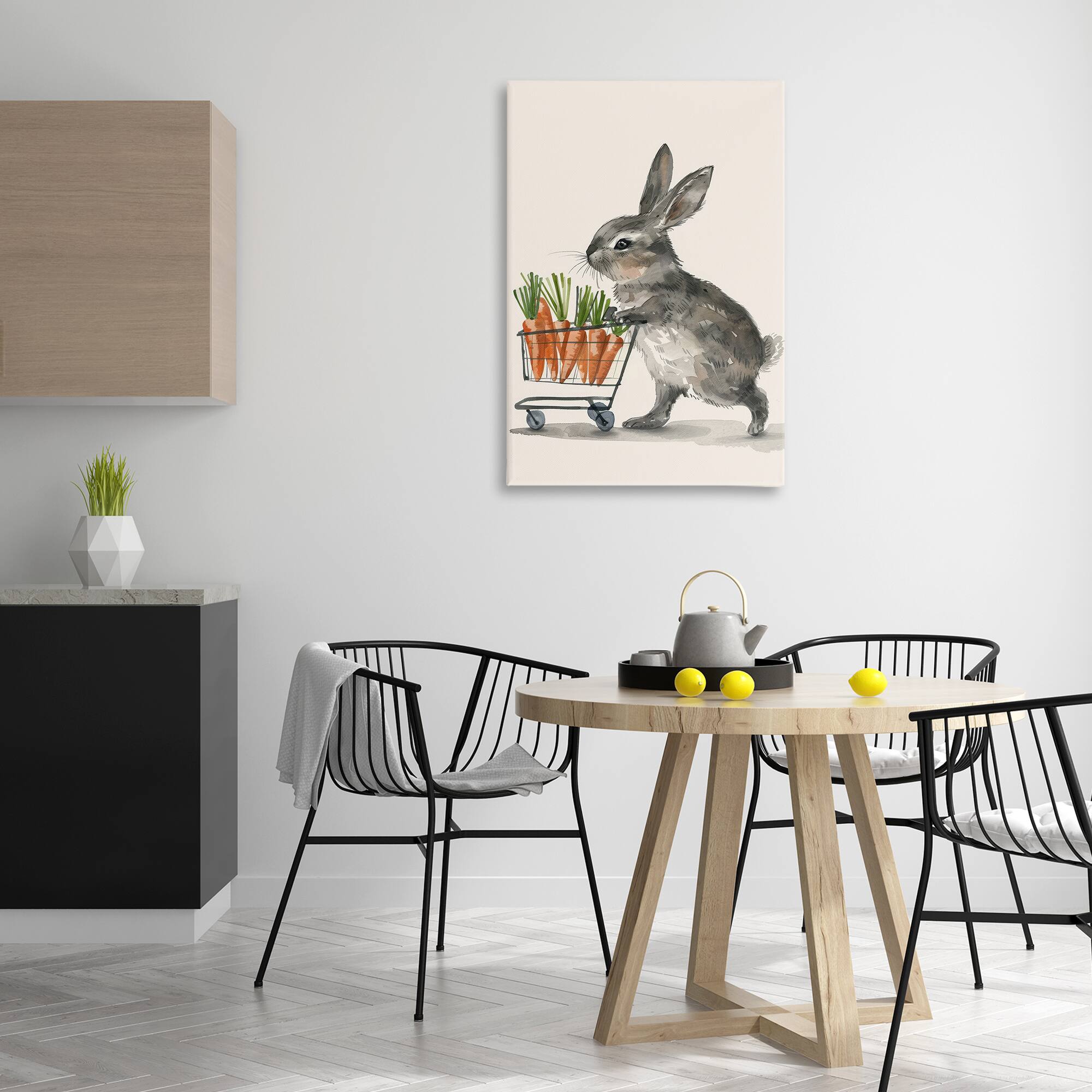 Stupell Industries Bunny with Carrots Canvas Wall Art