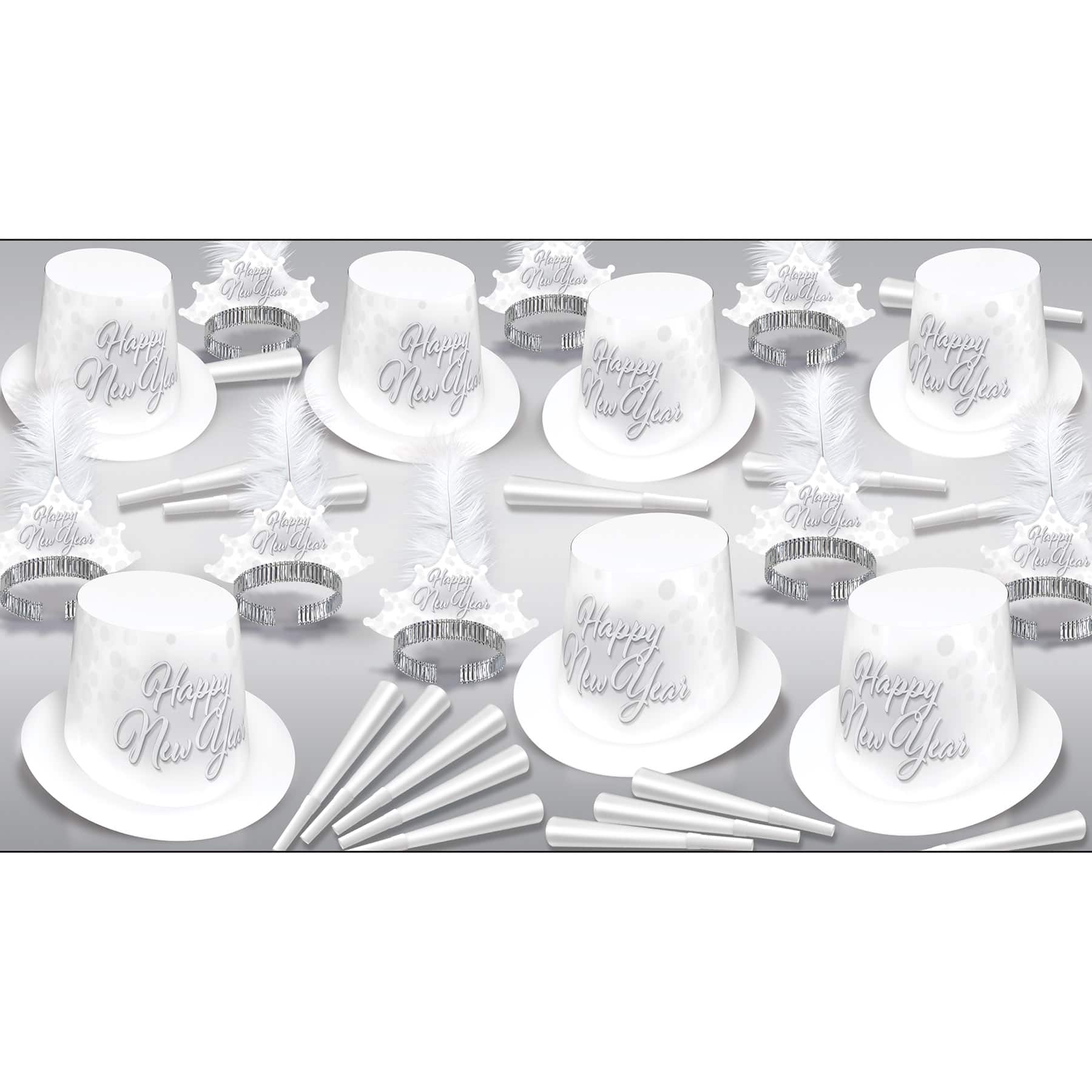 Beistle Whiteout  New Year Assortment Kit for 50