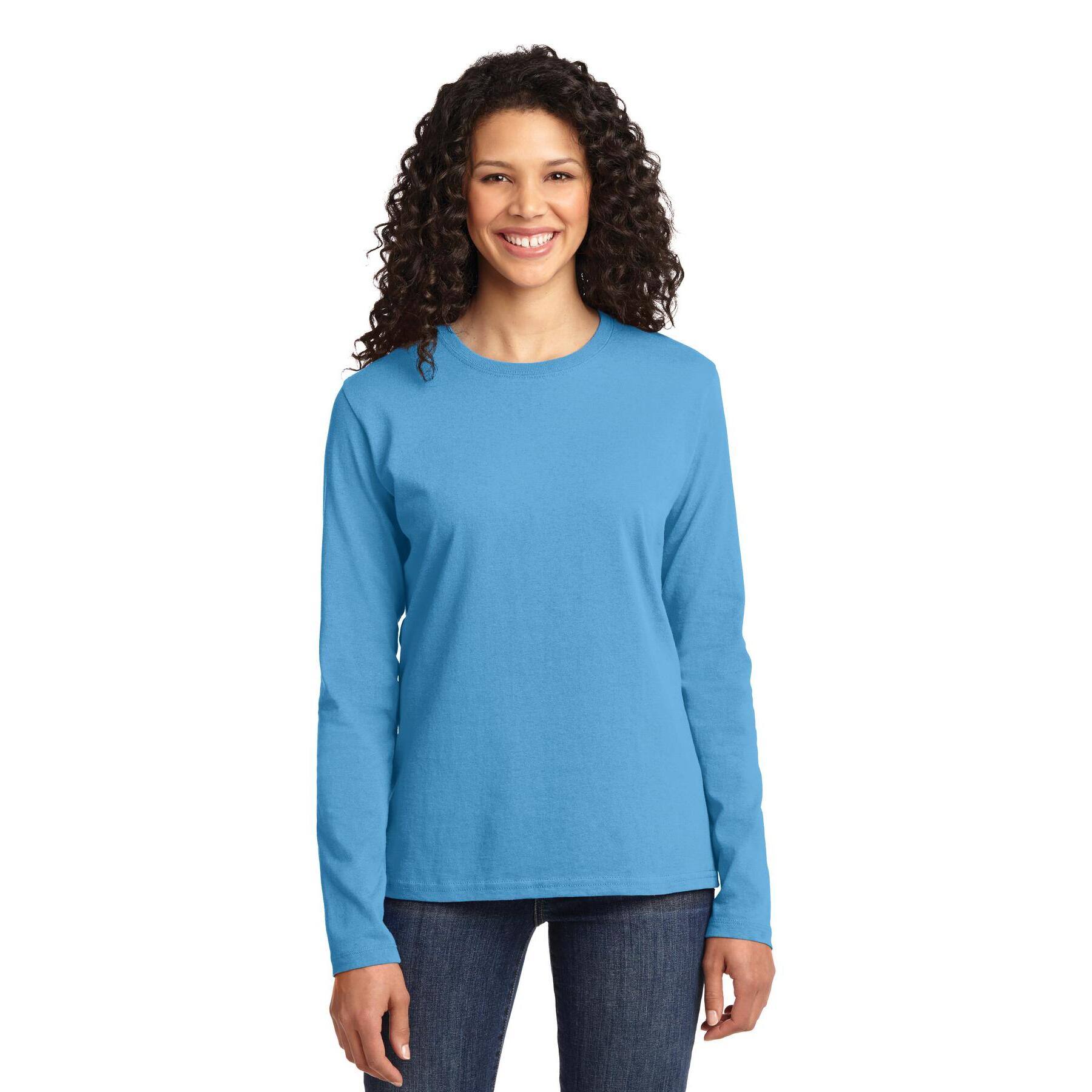 Port & Company® Core Cotton Colors Long Sleeve Ladies T-Shirt