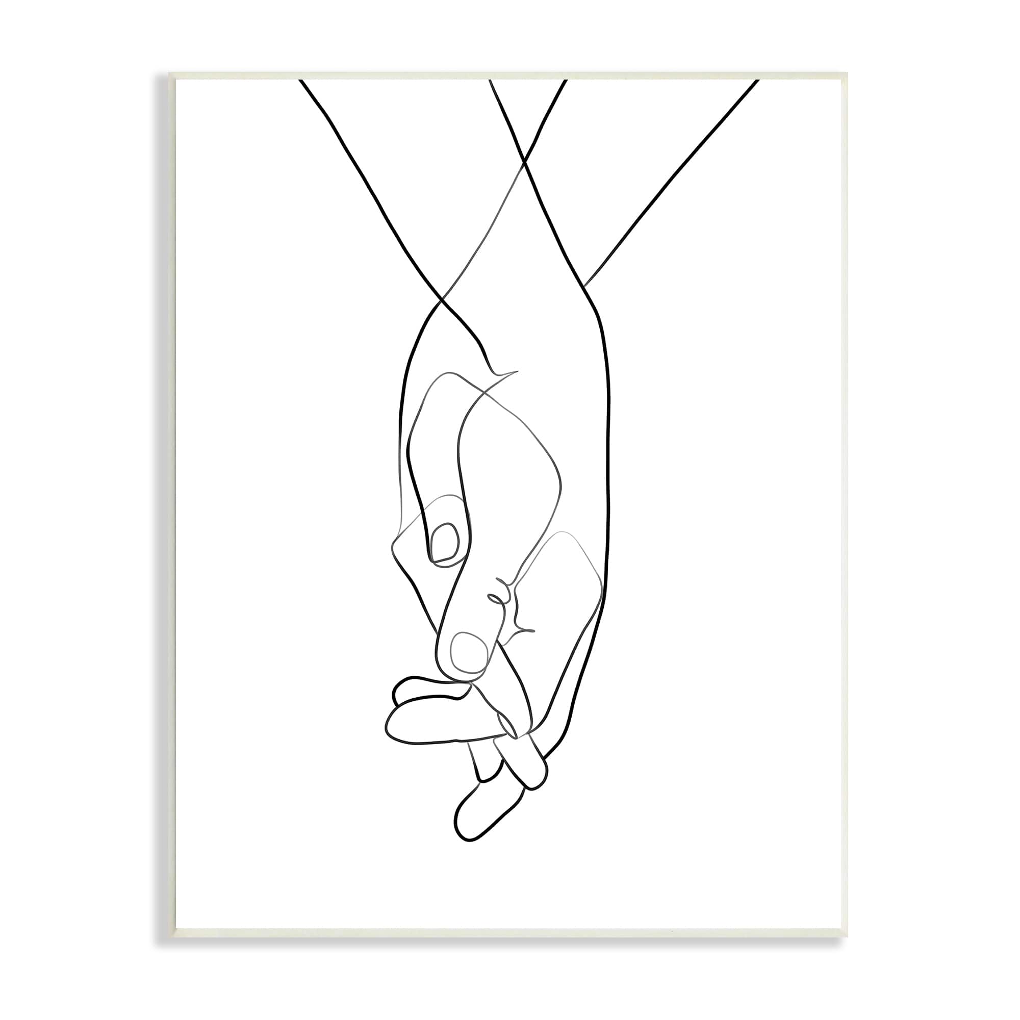 Stupell Industries Hands Intertwined Romantic Gesture Minimal Linework Wall Plaque