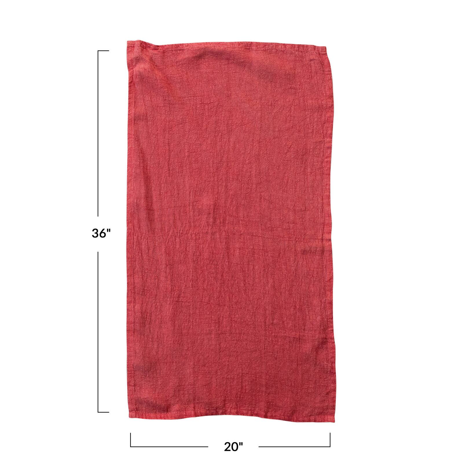 Hello Honey® 36" Oversized Red Stonewashed Linen Tea Towel