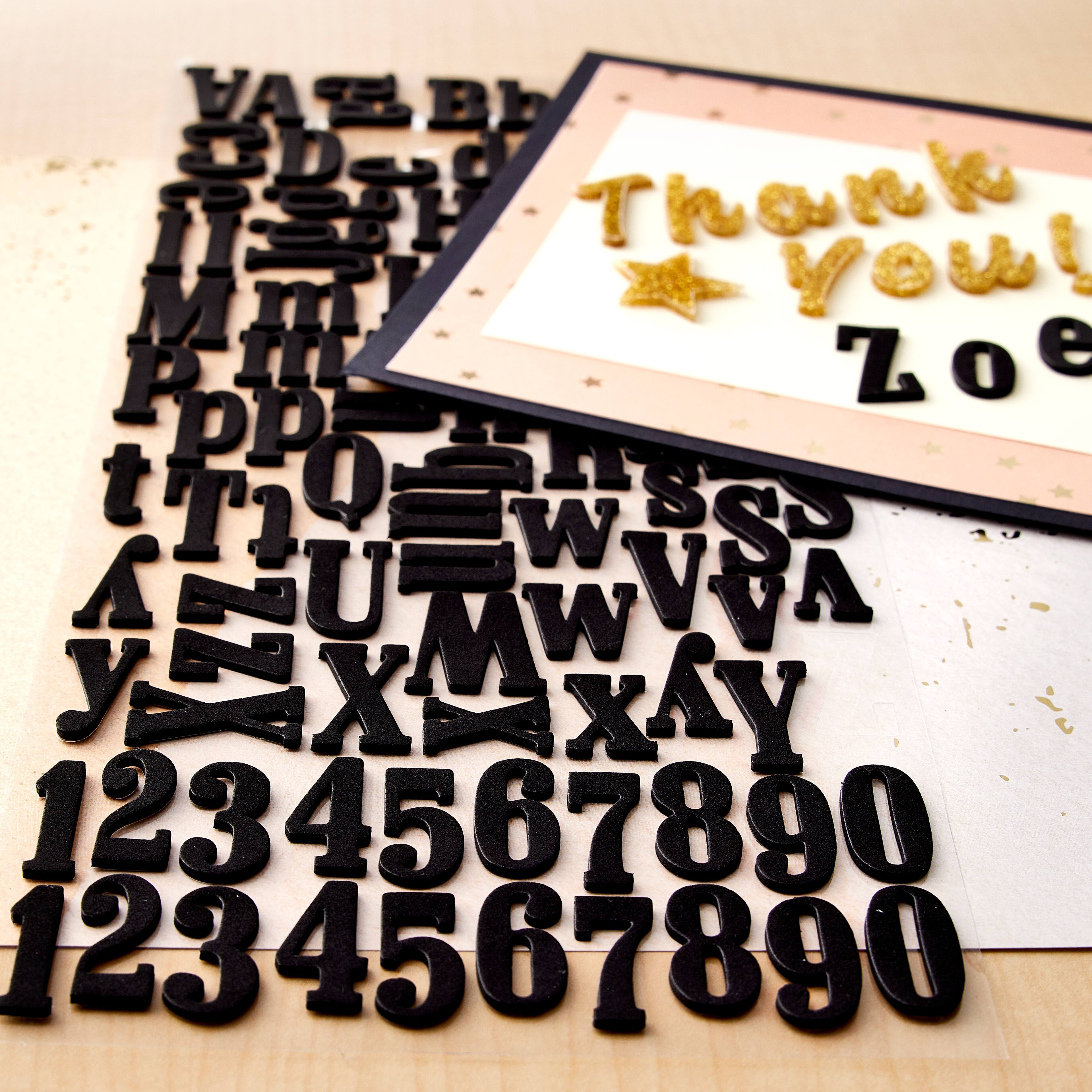 12 Packs: 104 ct. (1,248 total) Black Foam Alphabet Stickers by Recollections™