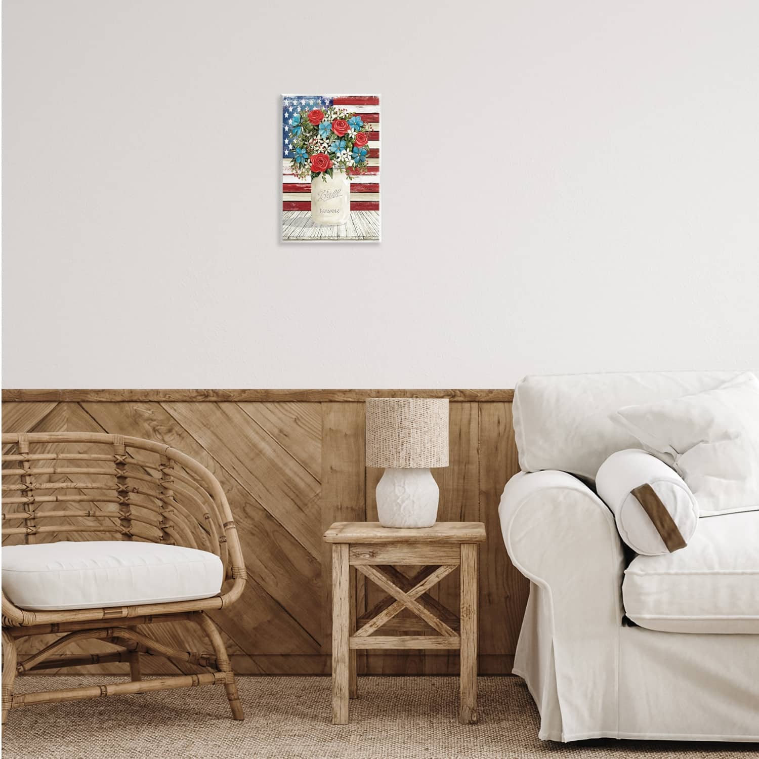 Stupell Industries Americana Flag Festive Bouquet Wall Plaque Art