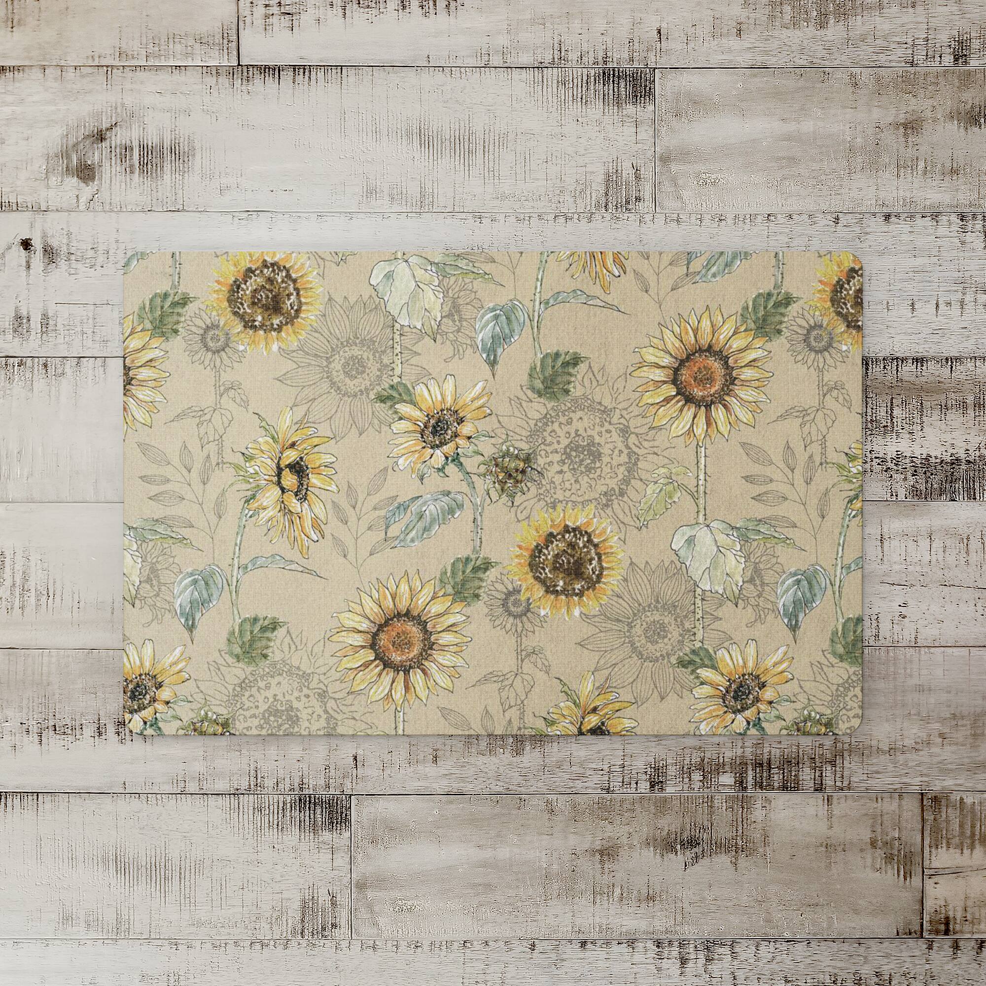Sunflower Pattern Floor Mat