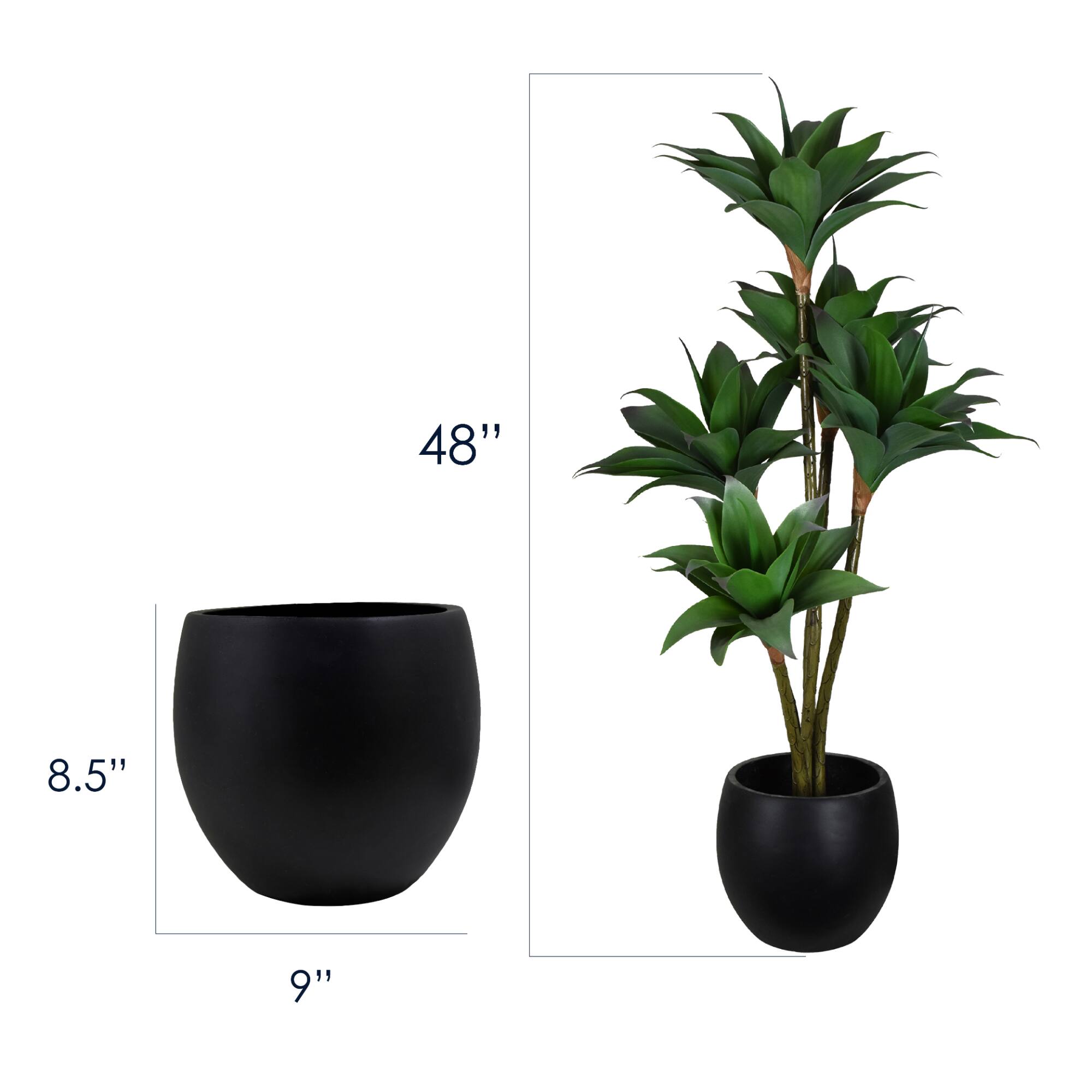 American Art Decor 4ft Artificial Crown Orchid Tree in Cement Pot Faux Plant
