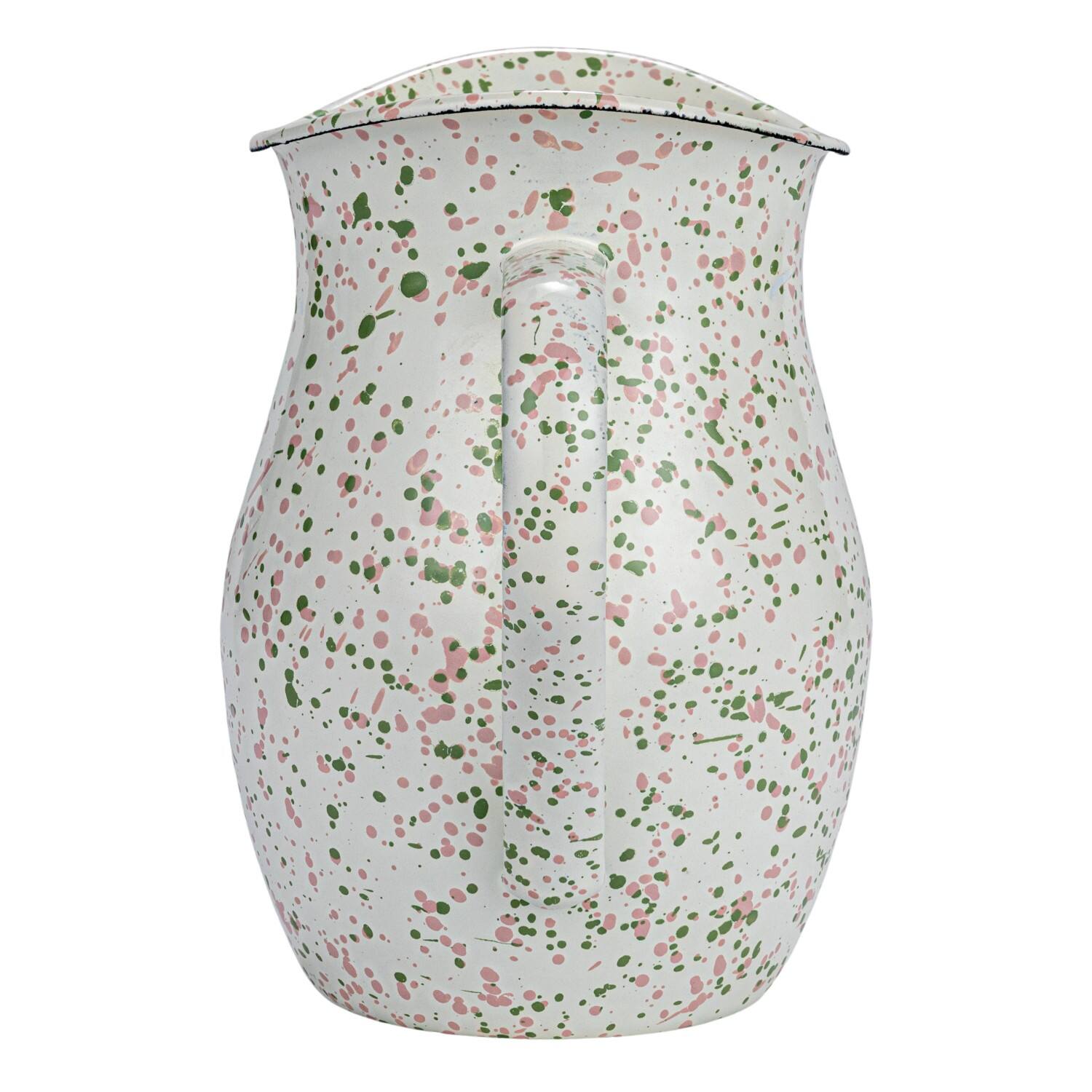 Hello Honey® 6.5" Mint & Pink Splatterware Enameled Metal Pitcher