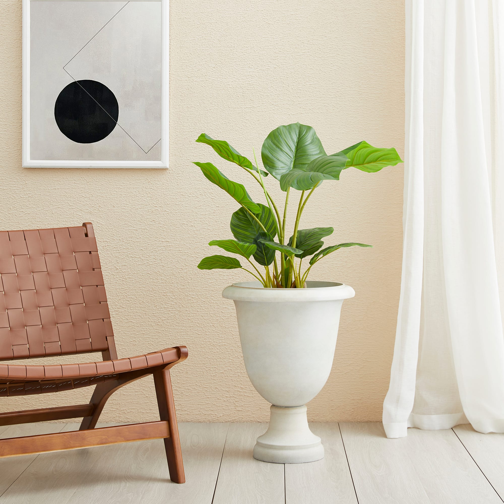 Glitzhome® 21.5" Eco-Friendly Oversized Faux Terrazzo Goblet Planters, 2ct.