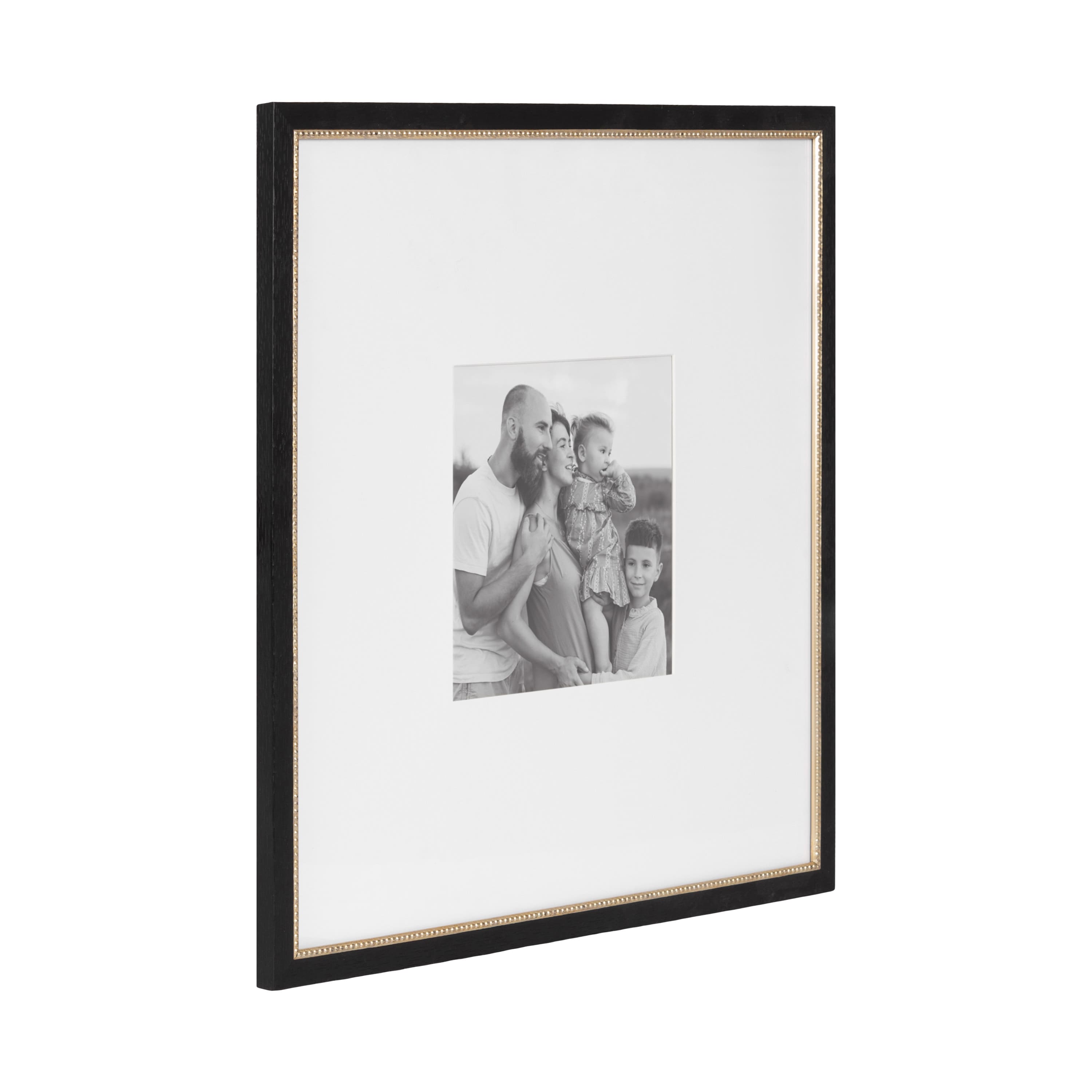 Kate and Laurel Black & Gold Wilbanks Picture Frames with Mat