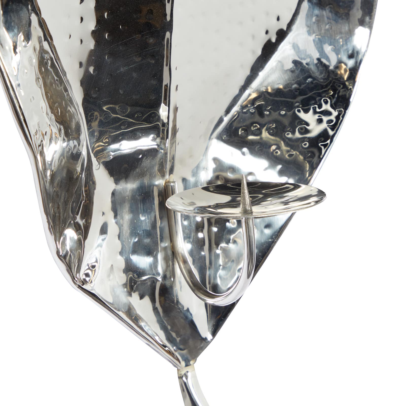 Silver Stainless Steel Candlestick Holders, 21" x 12" x 5"