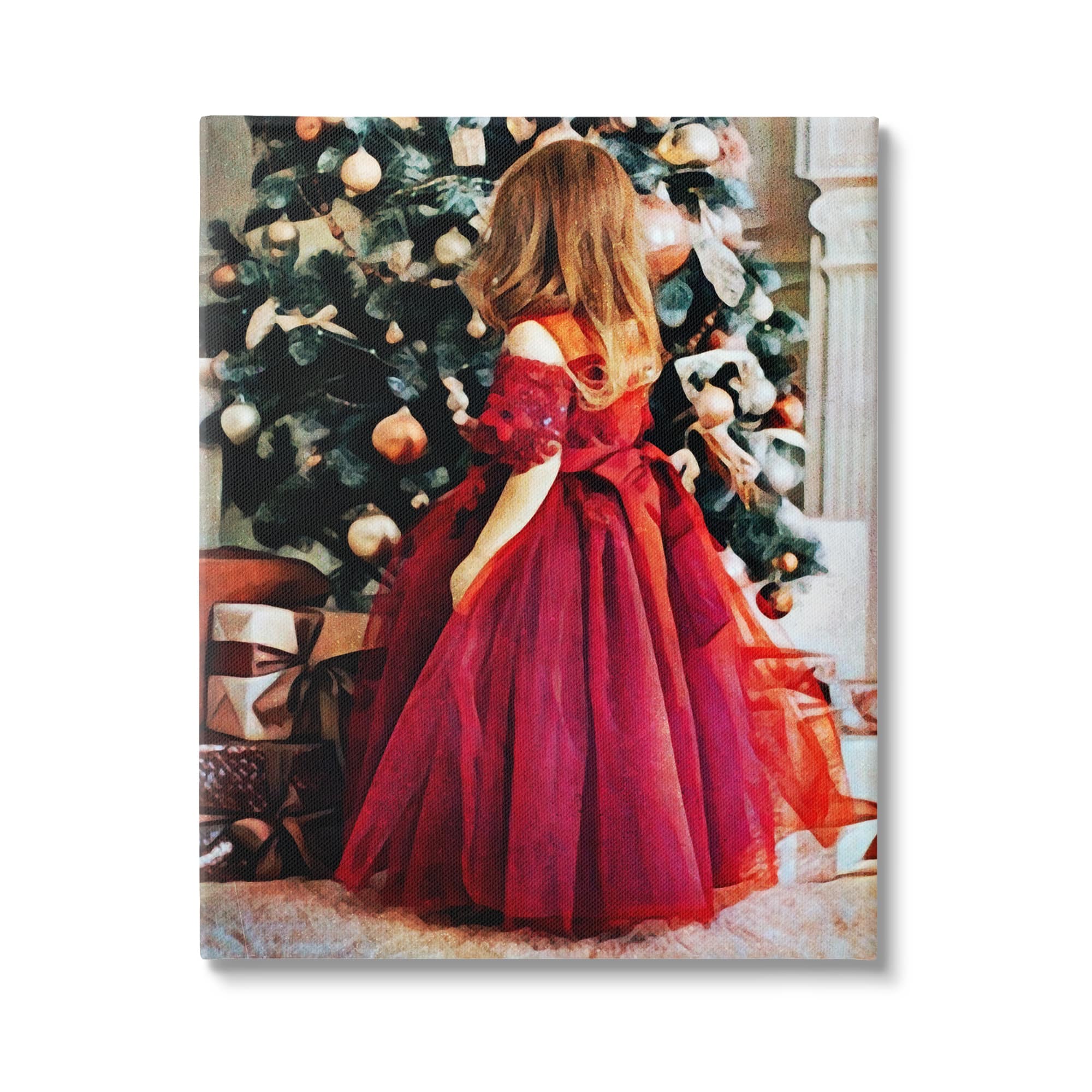 Stupell Industries Child On Christmas Day Gifts Canvas Wall Art