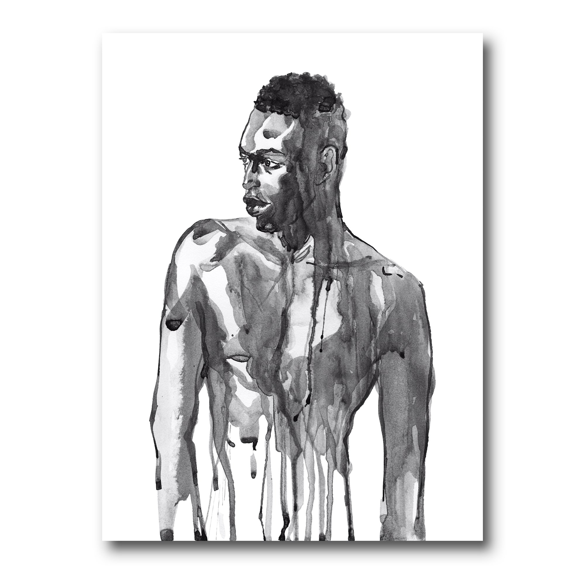 Designart - Handsome African Man Portrait On White I - Modern Canvas Wall Art Print