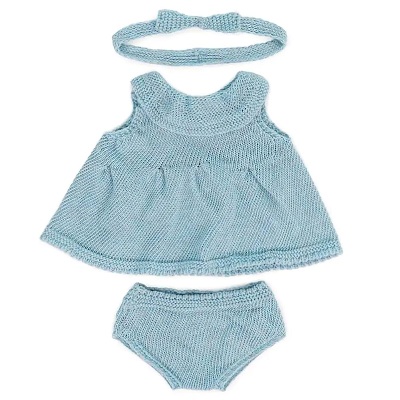 Miniland knitted Outfit Dress & Headband Set for Doll