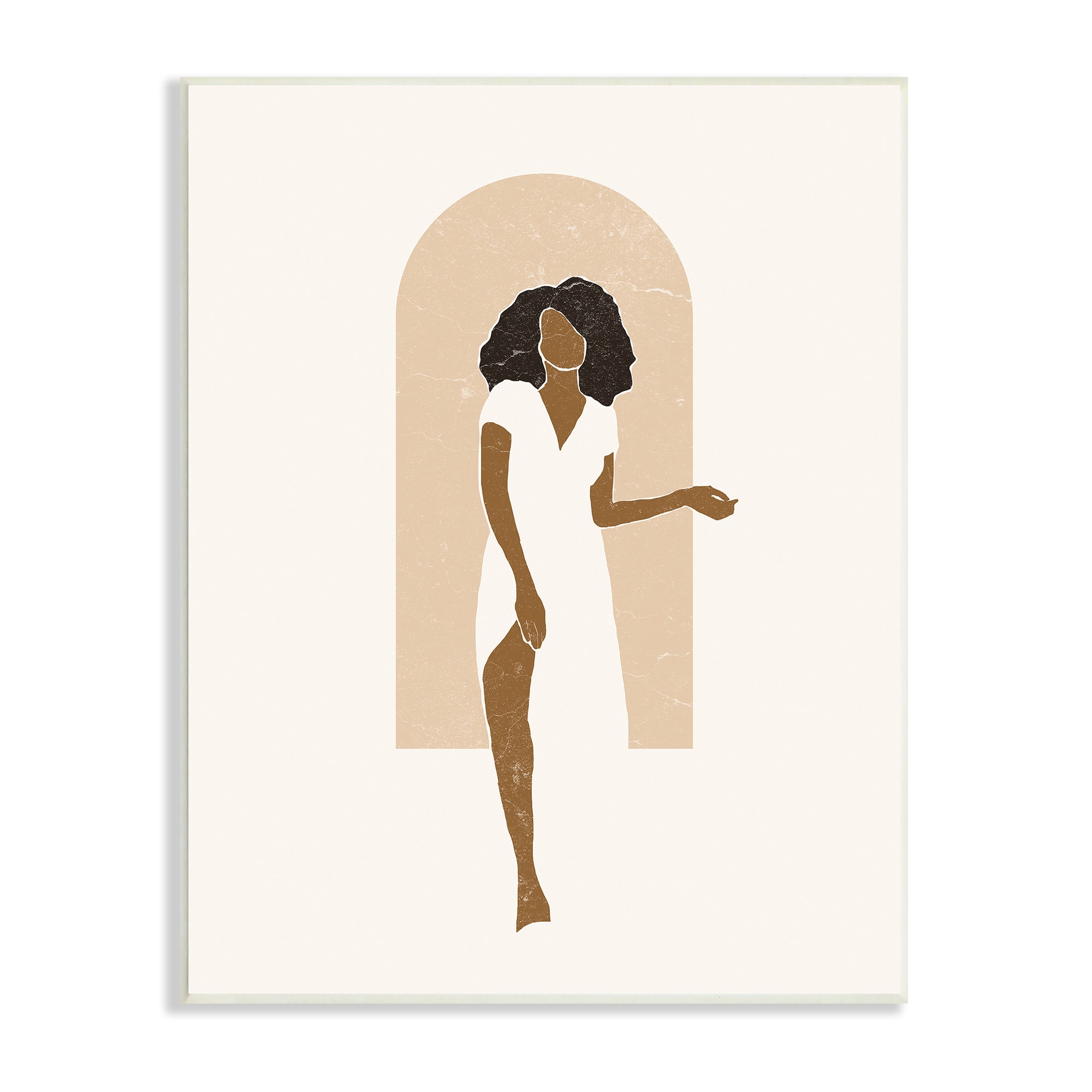Stupell Industries Abstract Female in Archway Soft Minimal Earth Tones Wall Plaque