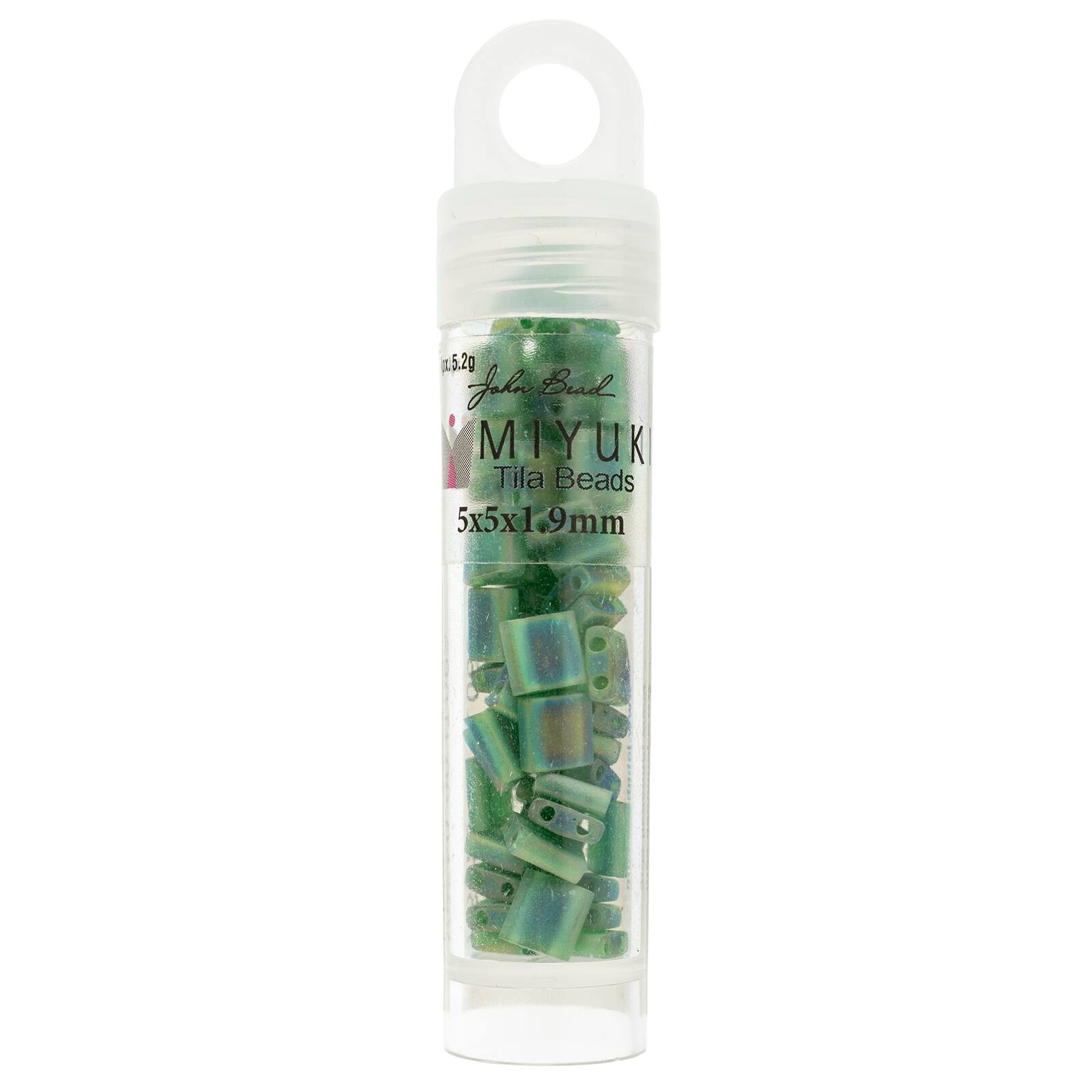 Miyuki® TILA® 5mm Transparent AB Matte Glass Beads Vial