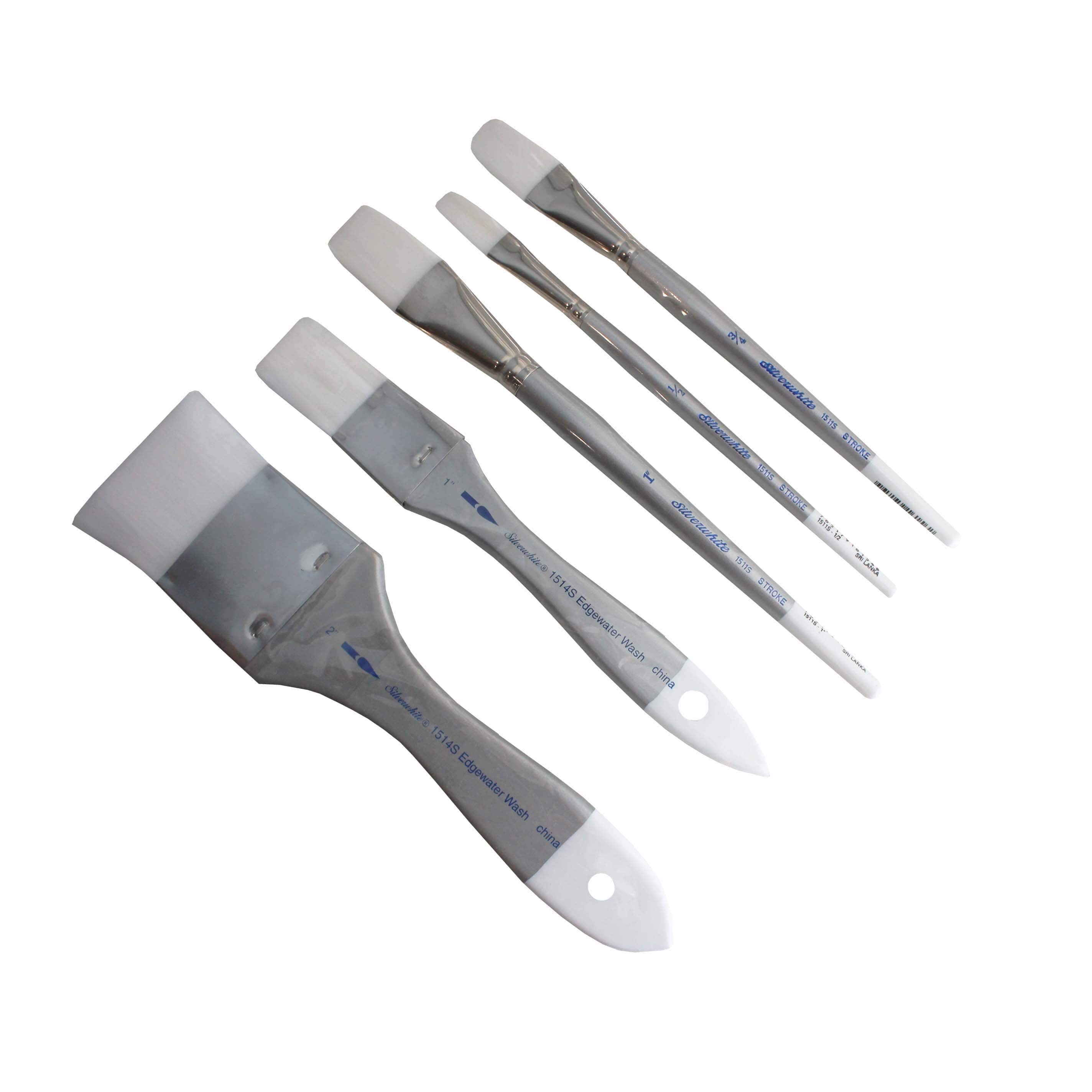 Silver Brush Limited Silver white Stroke and Wash Brushes, Set of 3
