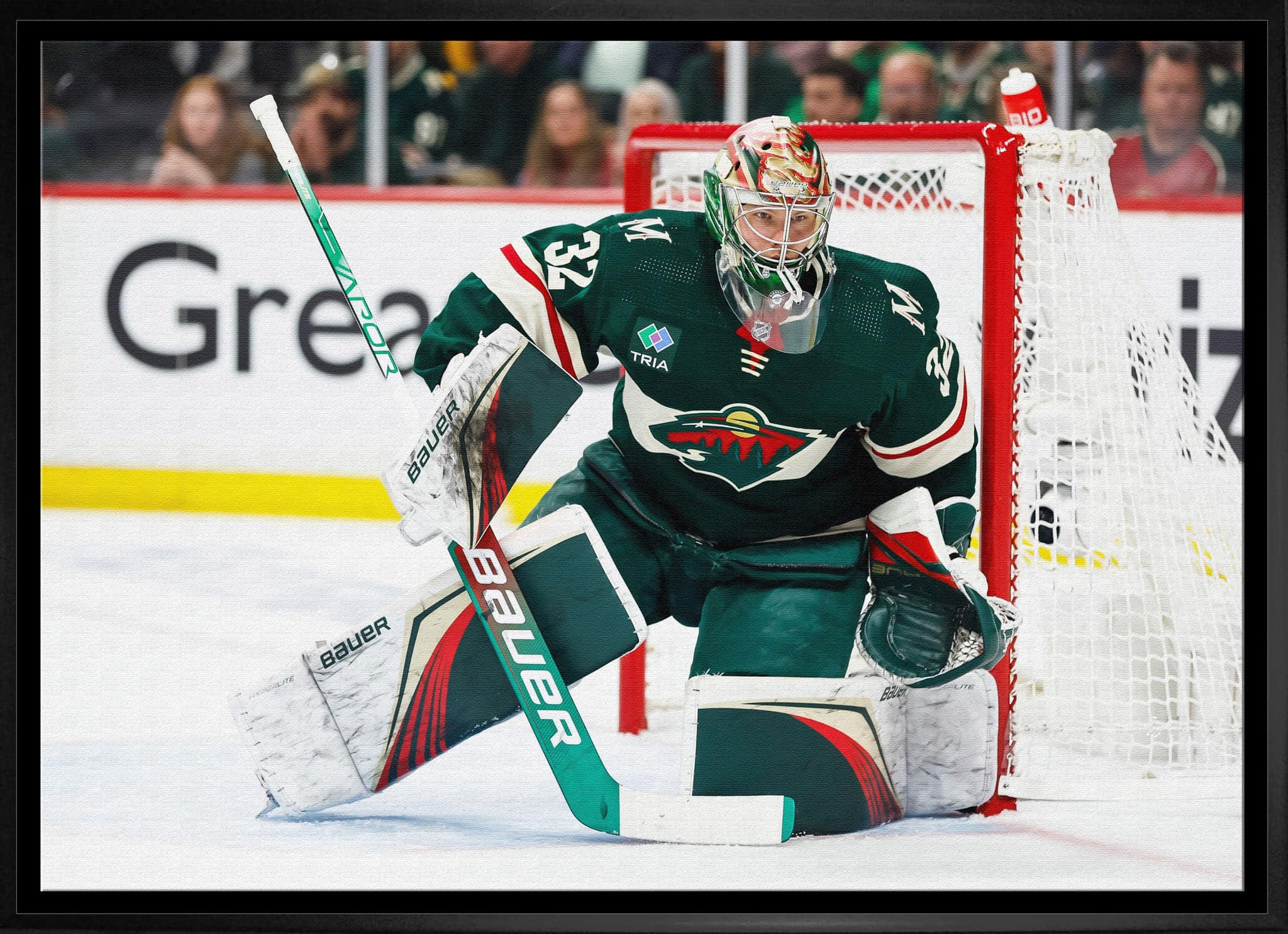 Filip Gustavsson 20" x 29" Framed Canvas Wild Protecting the Net-H 31.5" x 22.5"
