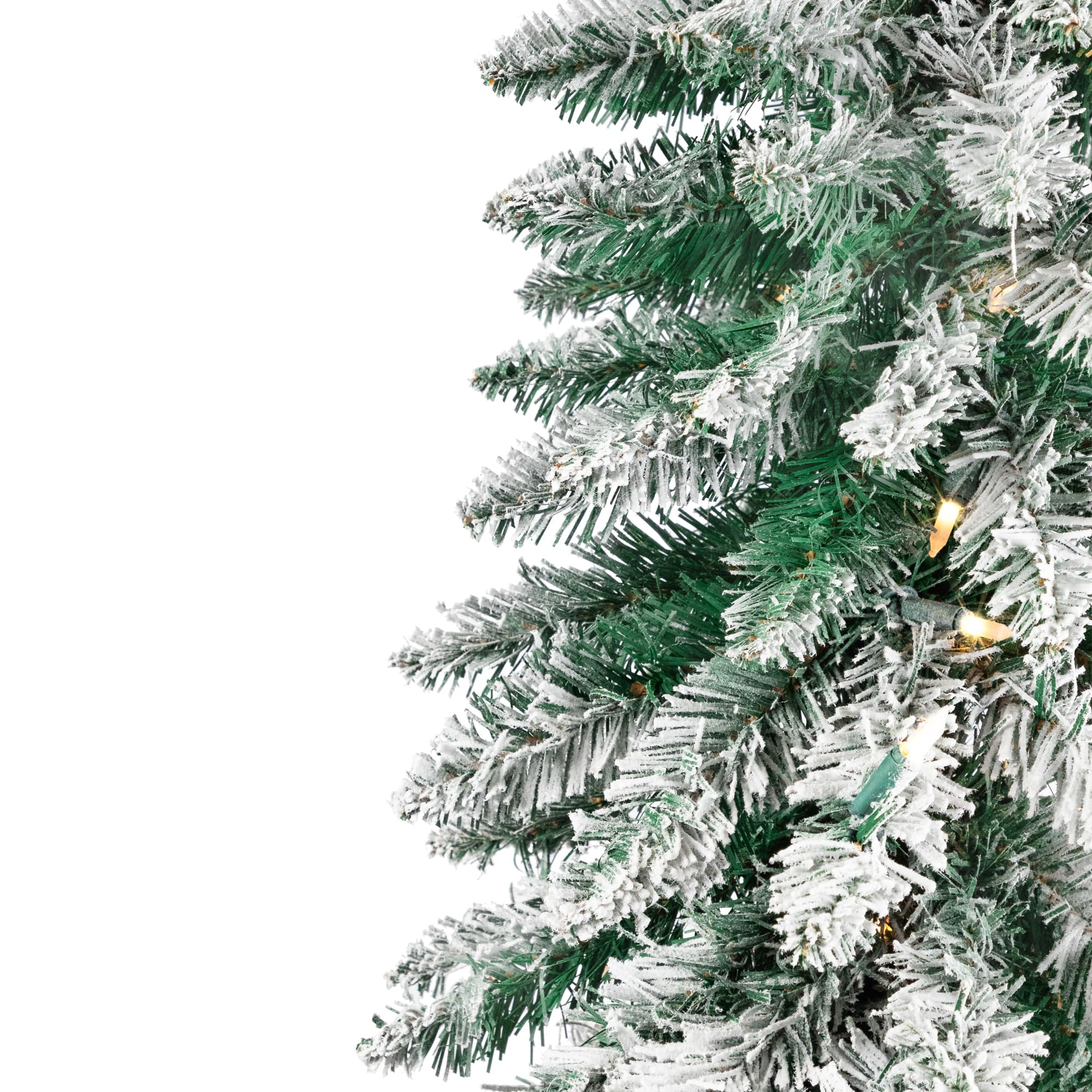 3.5ft. Pre-Lit Flocked Alpine Artificial Christmas Tree, Clear Lights