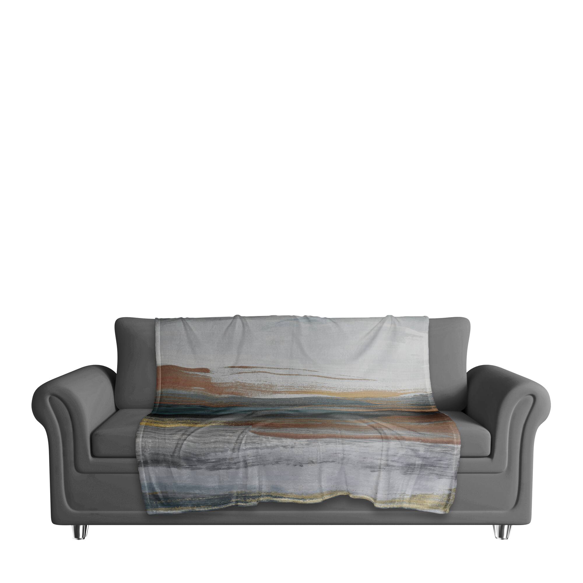 50" x 60" Navy & Rust Coral Fleece Blanket