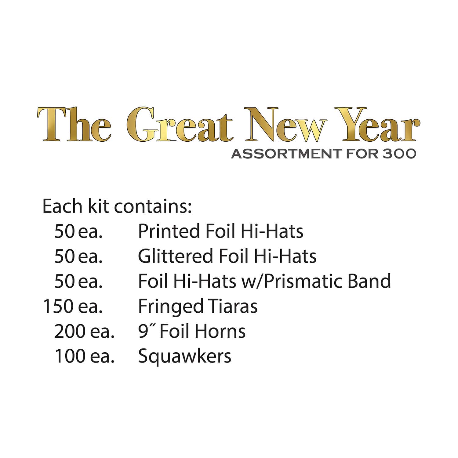 Beistle Black & Gold the Great New Year Accessory Kit