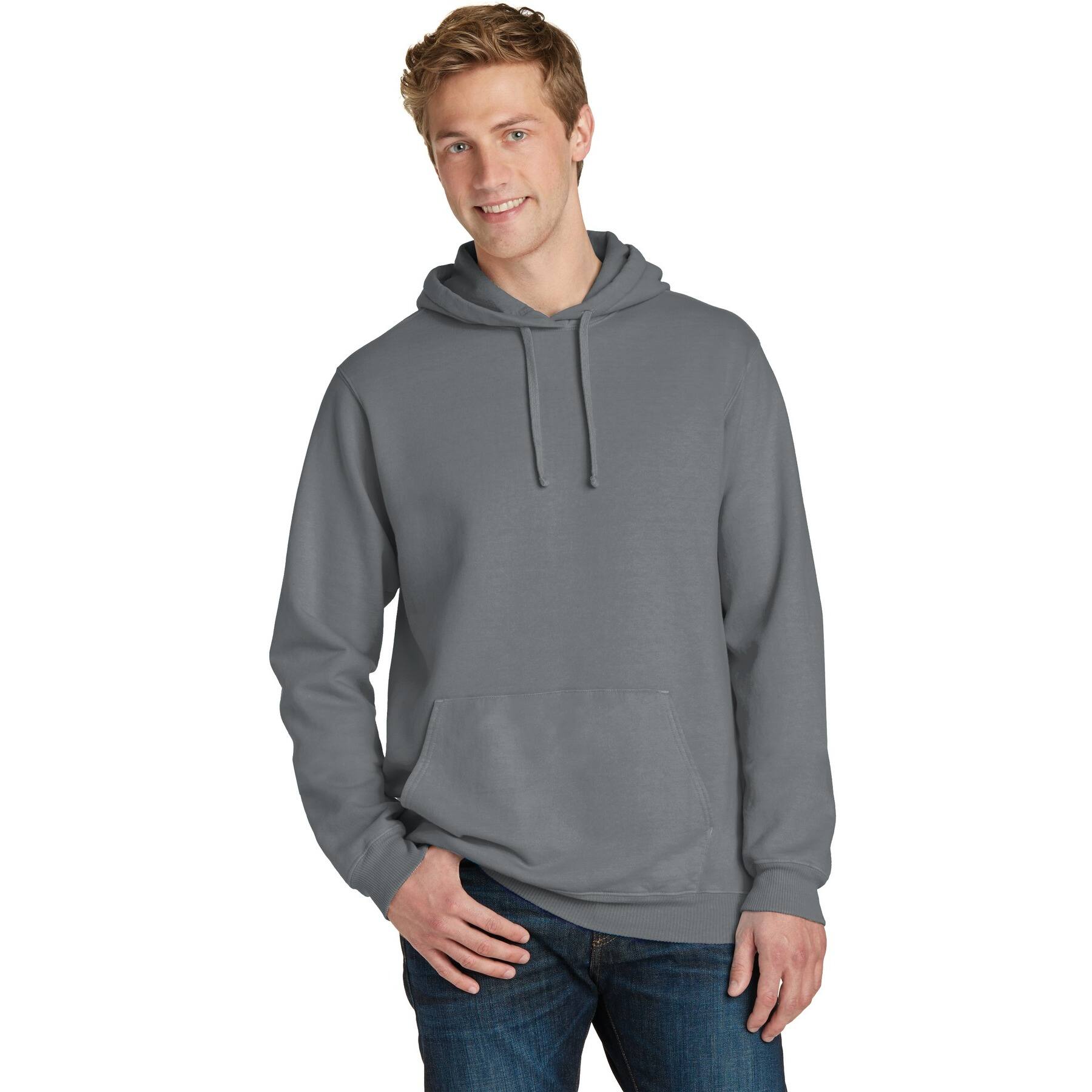 Port & Company® Beach Wash Garment-Dyed Pullover Hooded Adult Sweatshirt