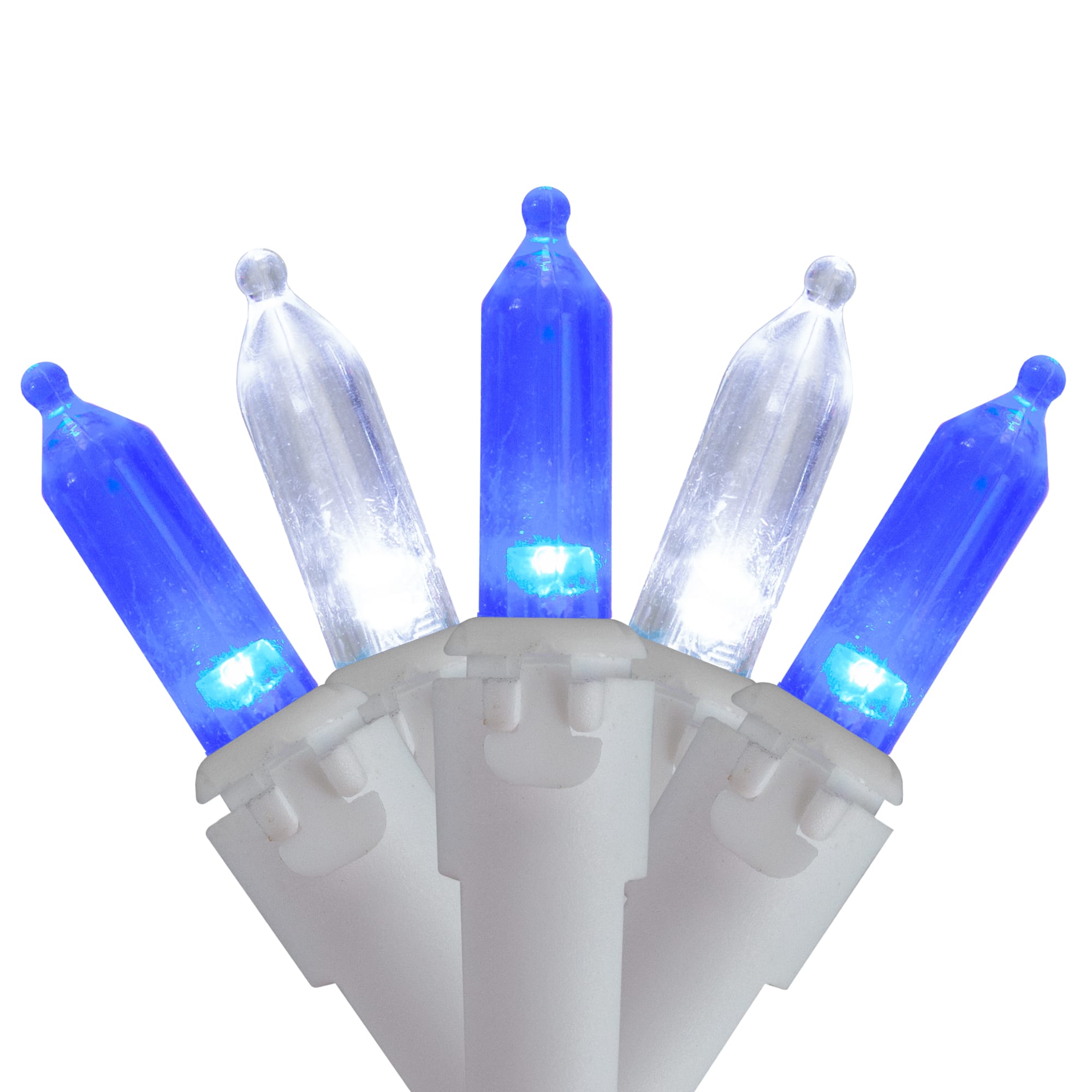 100ct. LED Mini Christmas Lights With White Wire By Northlight in Blue/Pure White | 33 ft | Michaels®