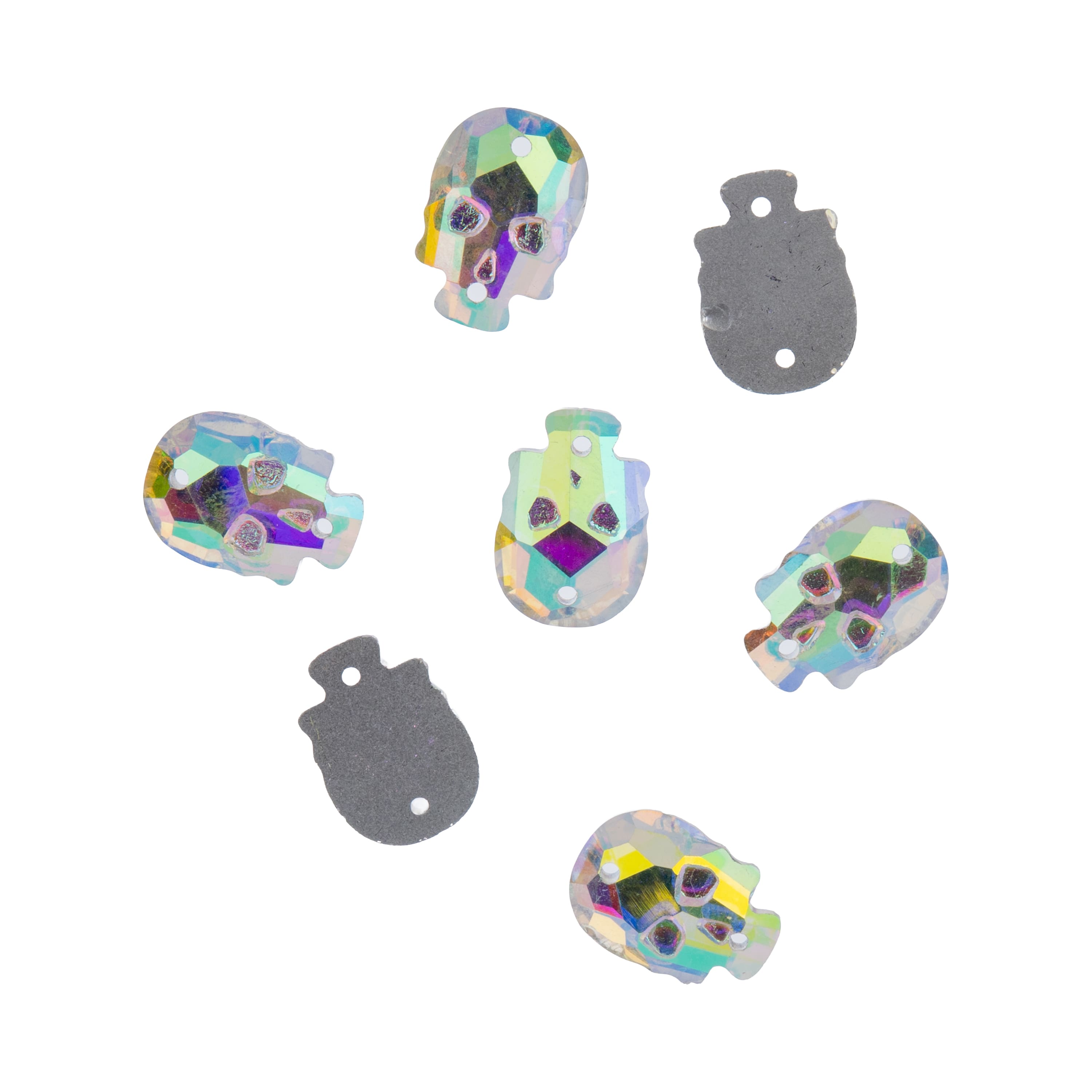 17.5mm Glass Skull Flatback Sew-On Rhinestones, 40ct. by Bead Landing™