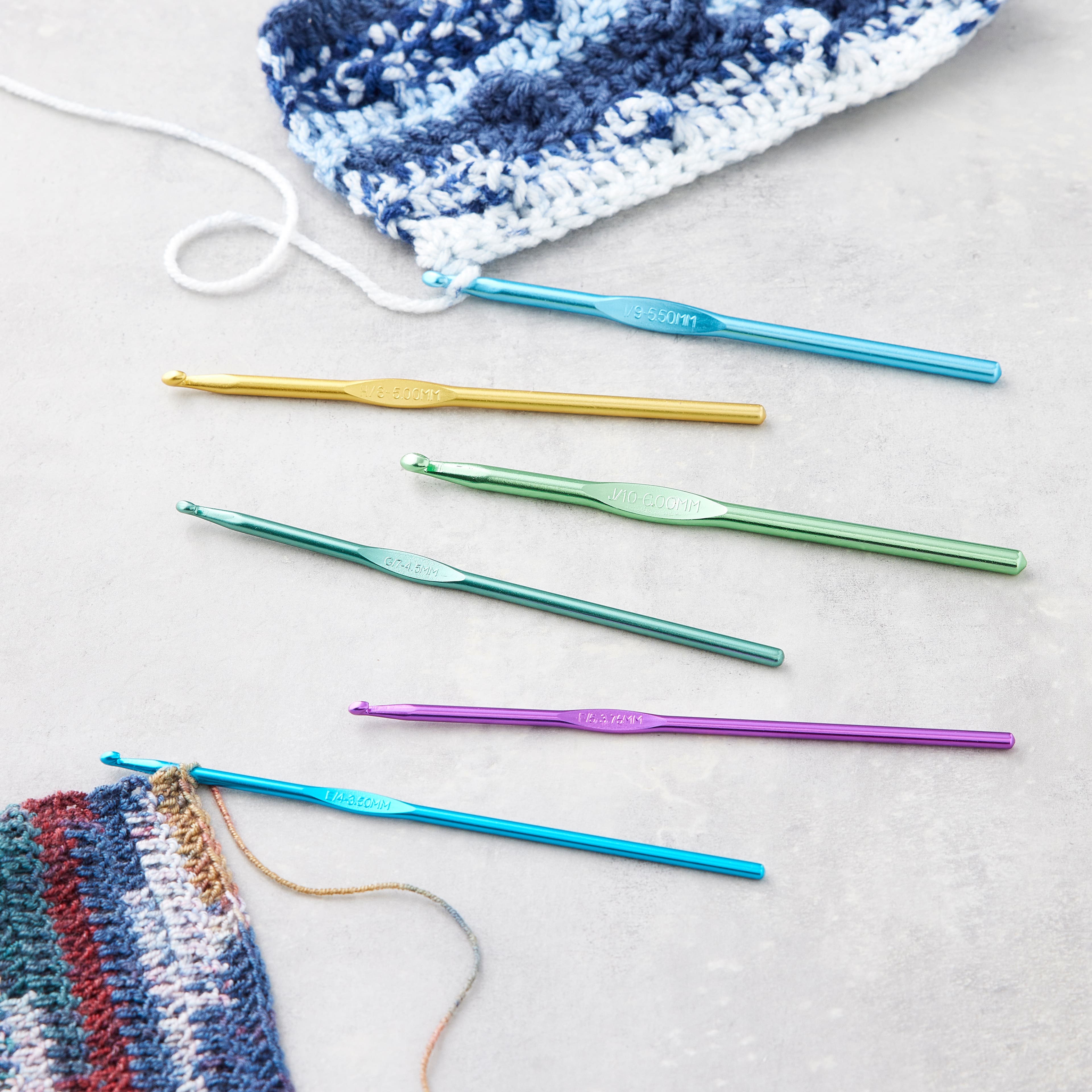 Anodized Crochet Hook Set by Loops & Threads®, E-J