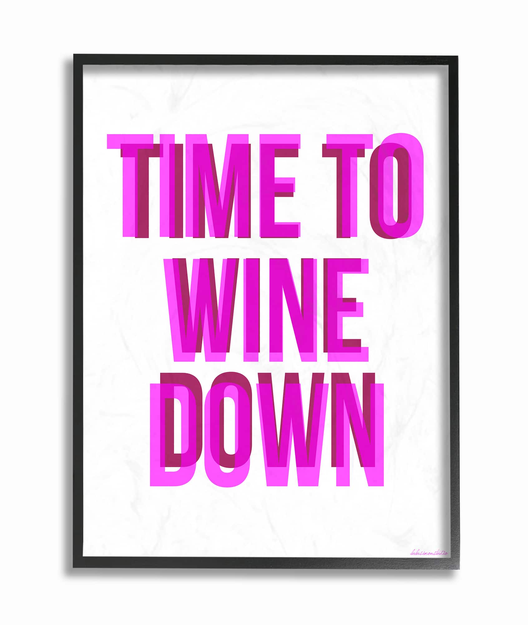 Stupell Industries Time To WINE Down Black Framed Wall Art
