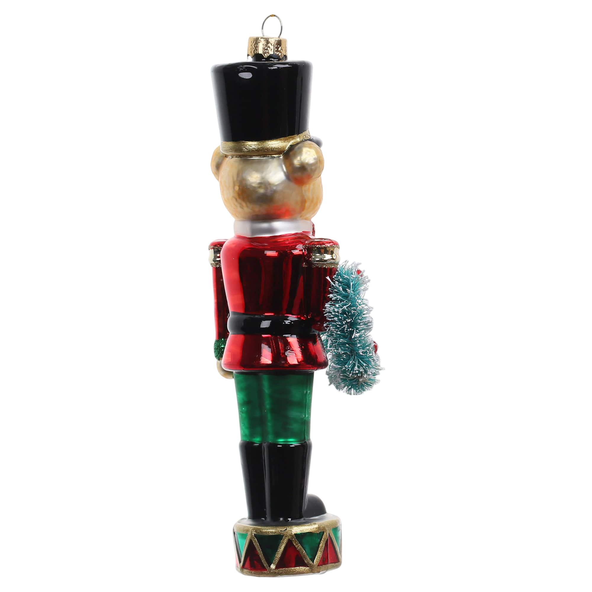6" Bear Nutcracker Wreath Hand Painted Glass Ornament by Ashland®
