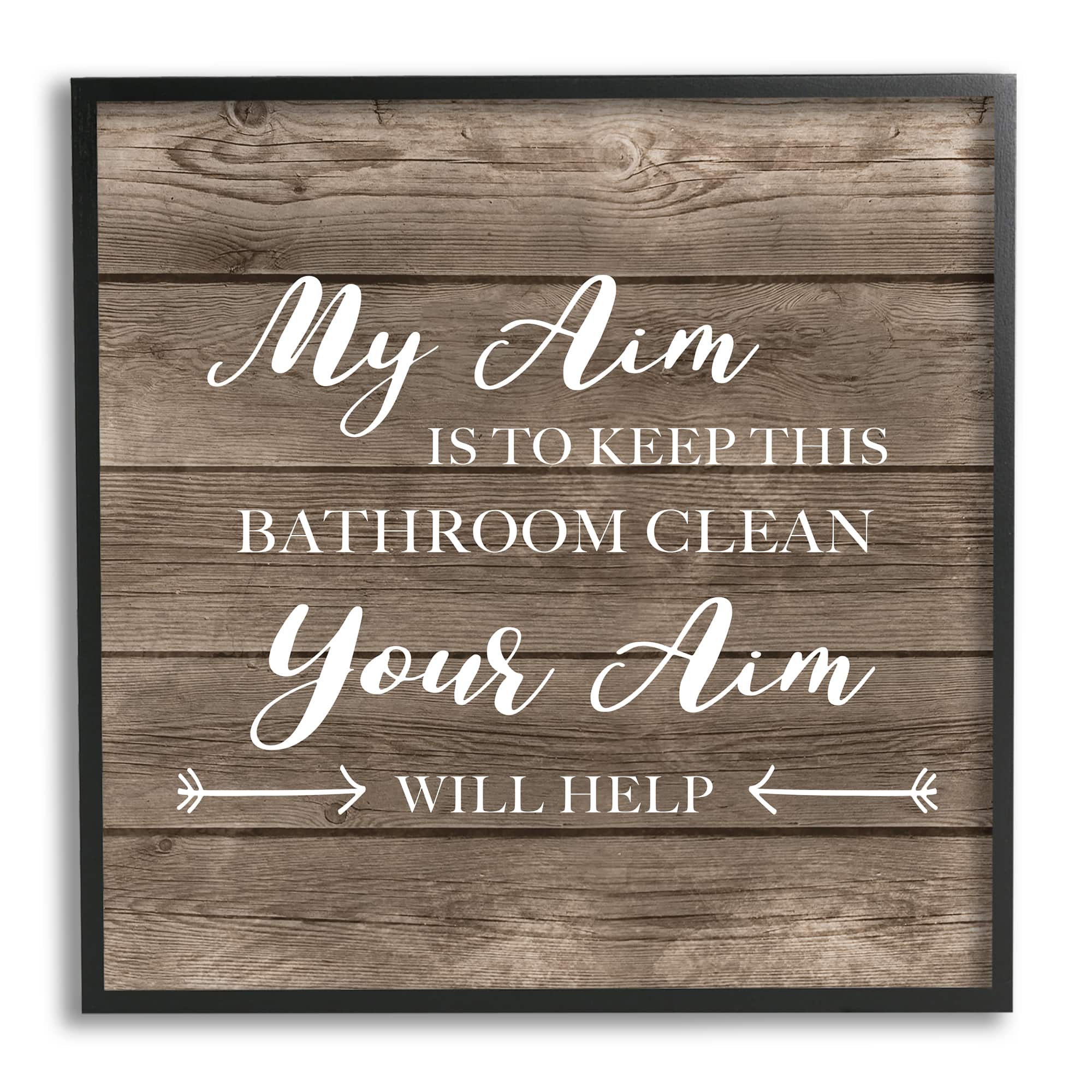 Stupell Industries Your Aim Toilet Cleanliness Funny Framed Giclee Art
