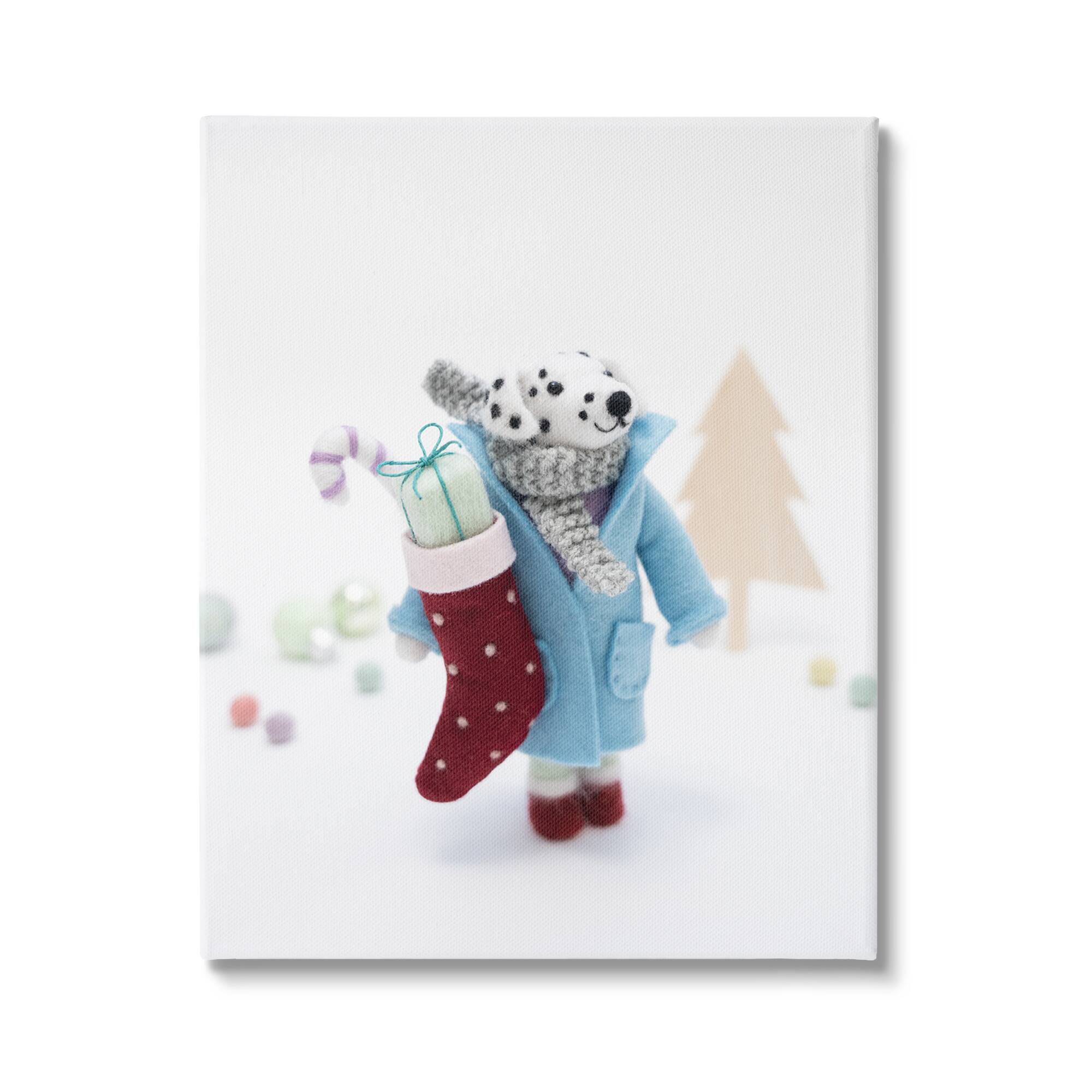 Stupell Industries Dalmatian Christmas Stocking Scene Canvas Wall Art