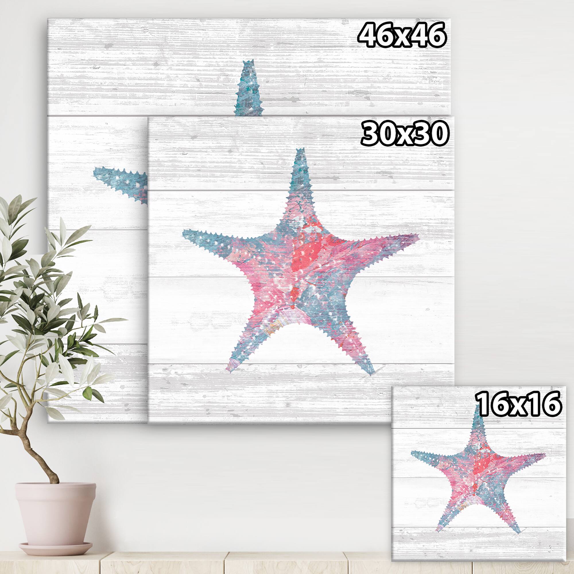 Designart - Pink Starfish Ocean Life