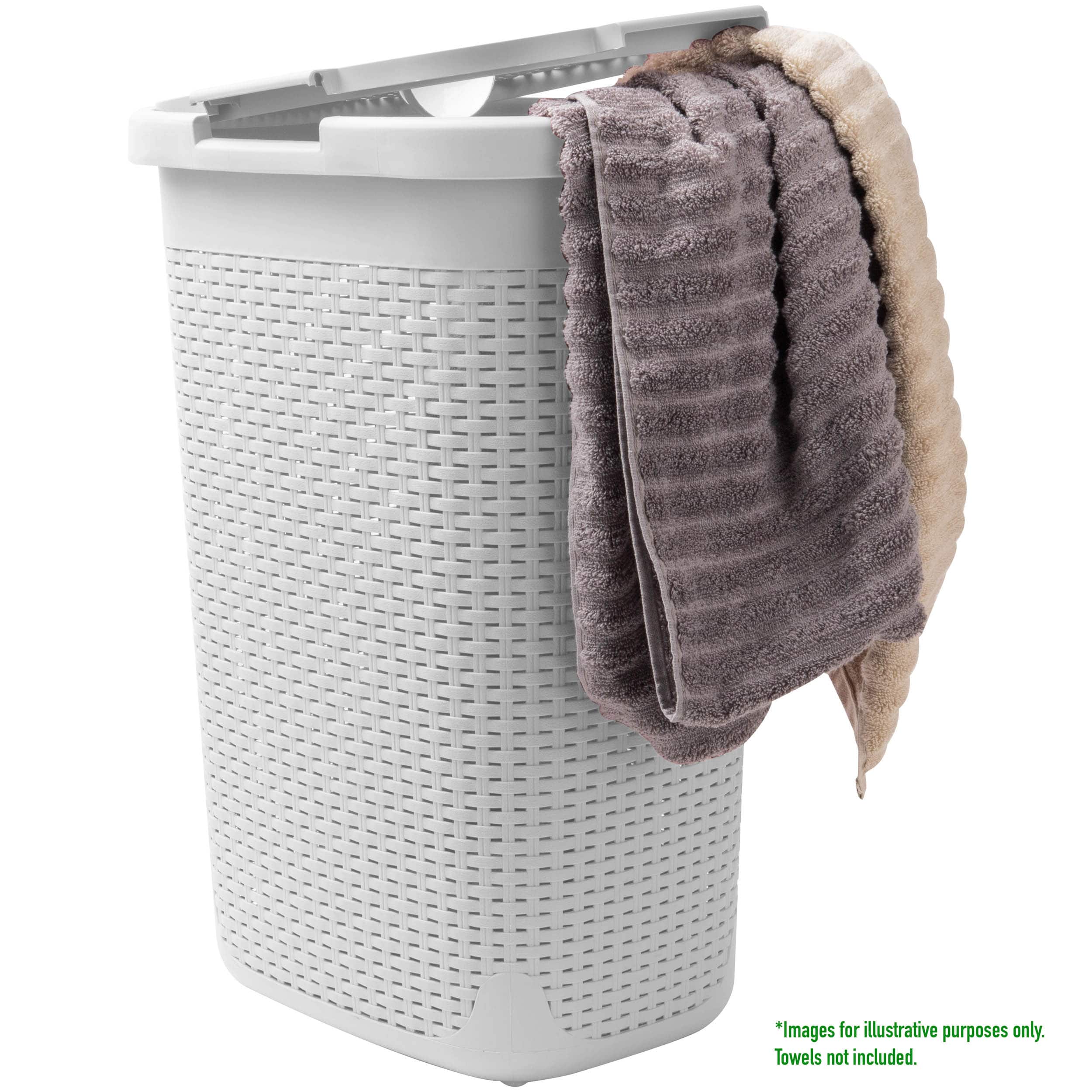 Mind Reader 60L Hamper Laundry Basket with Cutout Handles