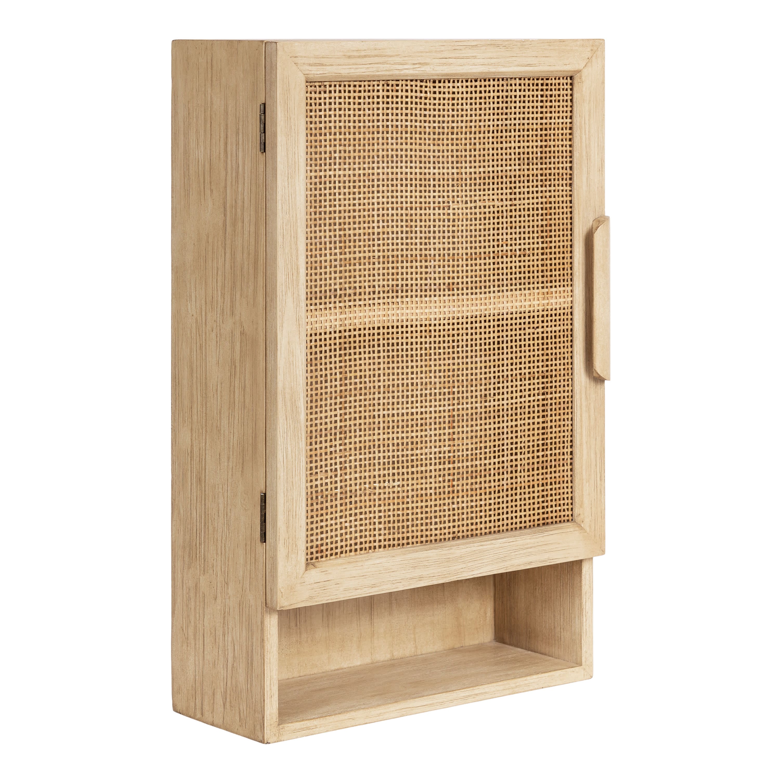 Kate and Laurel Ori Rattan Wall Cabinet with Cubby