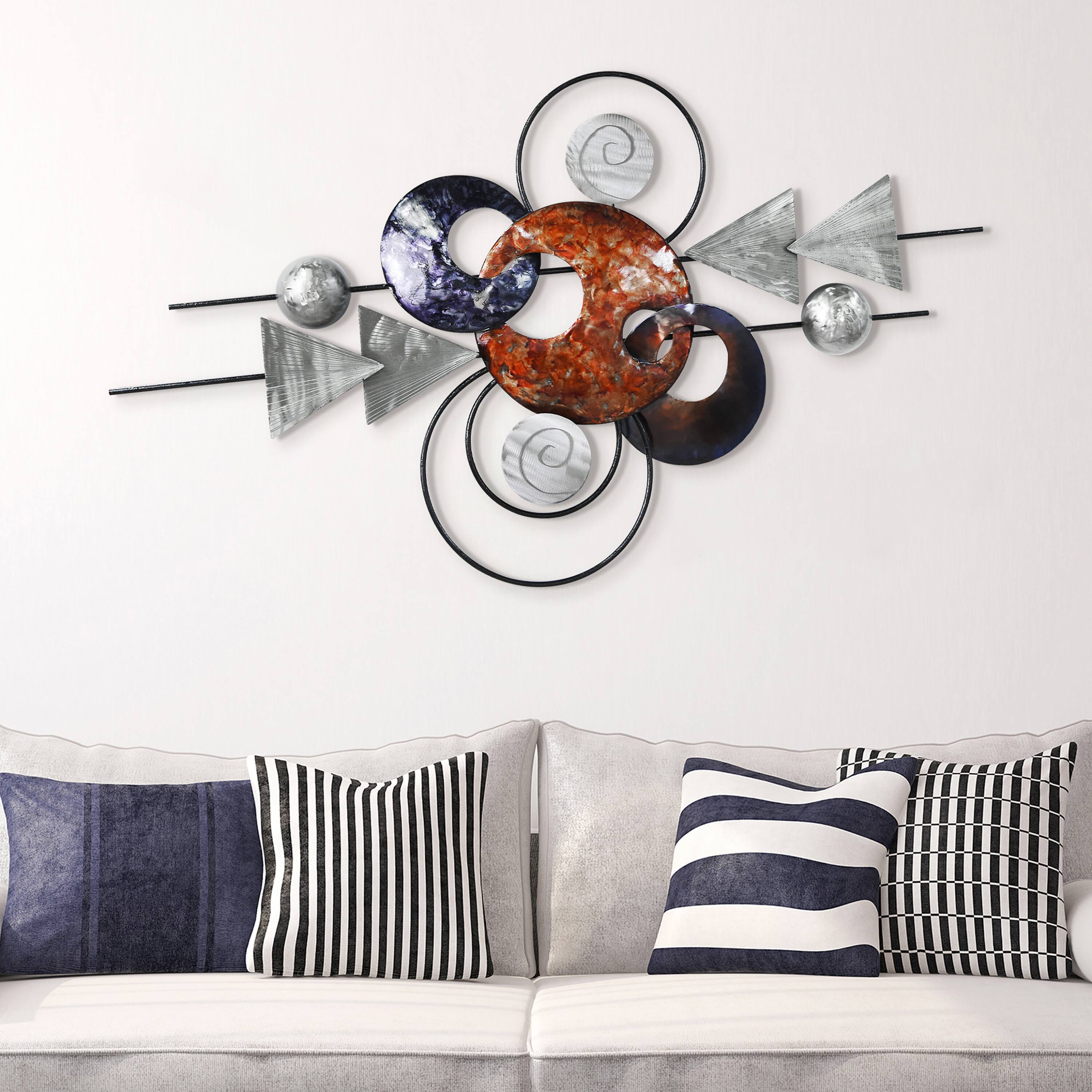 Empire Art Direct 48" x 27" Target Hand Painted Etched Metal Wall Sculpture