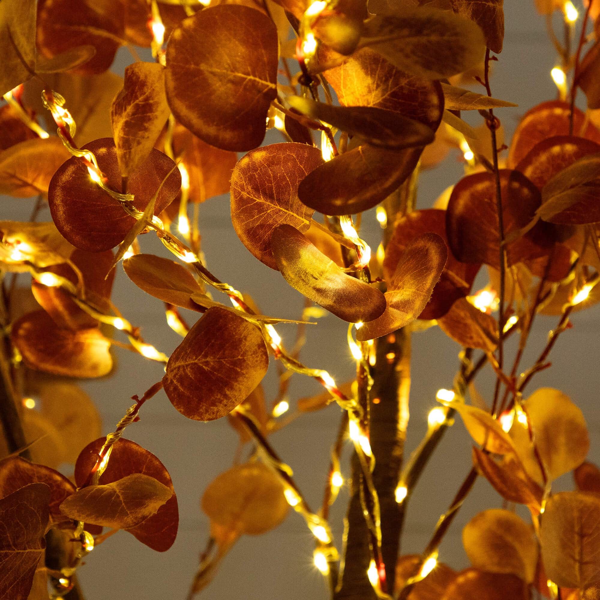 9ft. Pre-Lit Grand Autumn Eucalyptus Artificial Fall Tree with 700 Warm White LED Lights