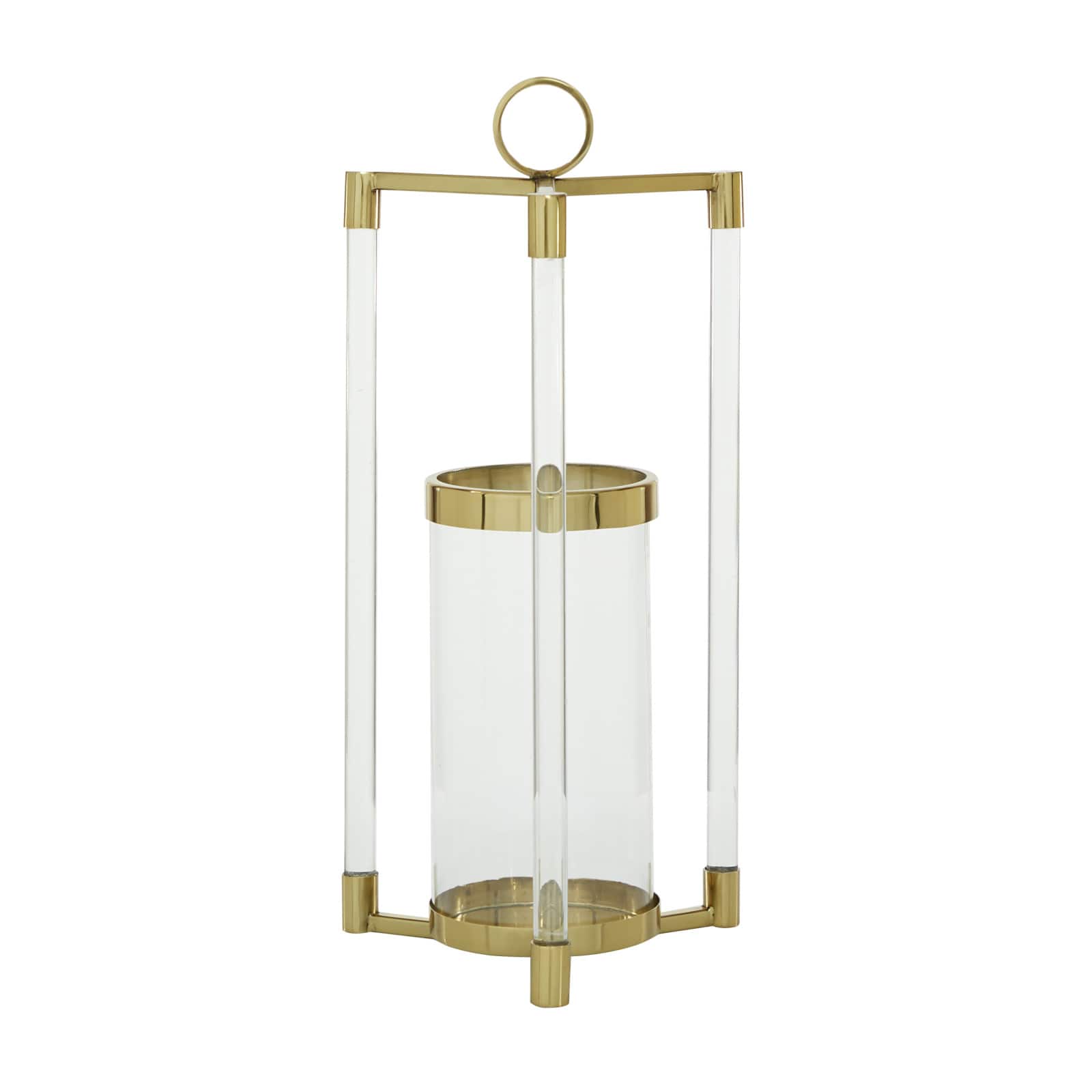 Gold Stainless Steel Contemporary Lantern